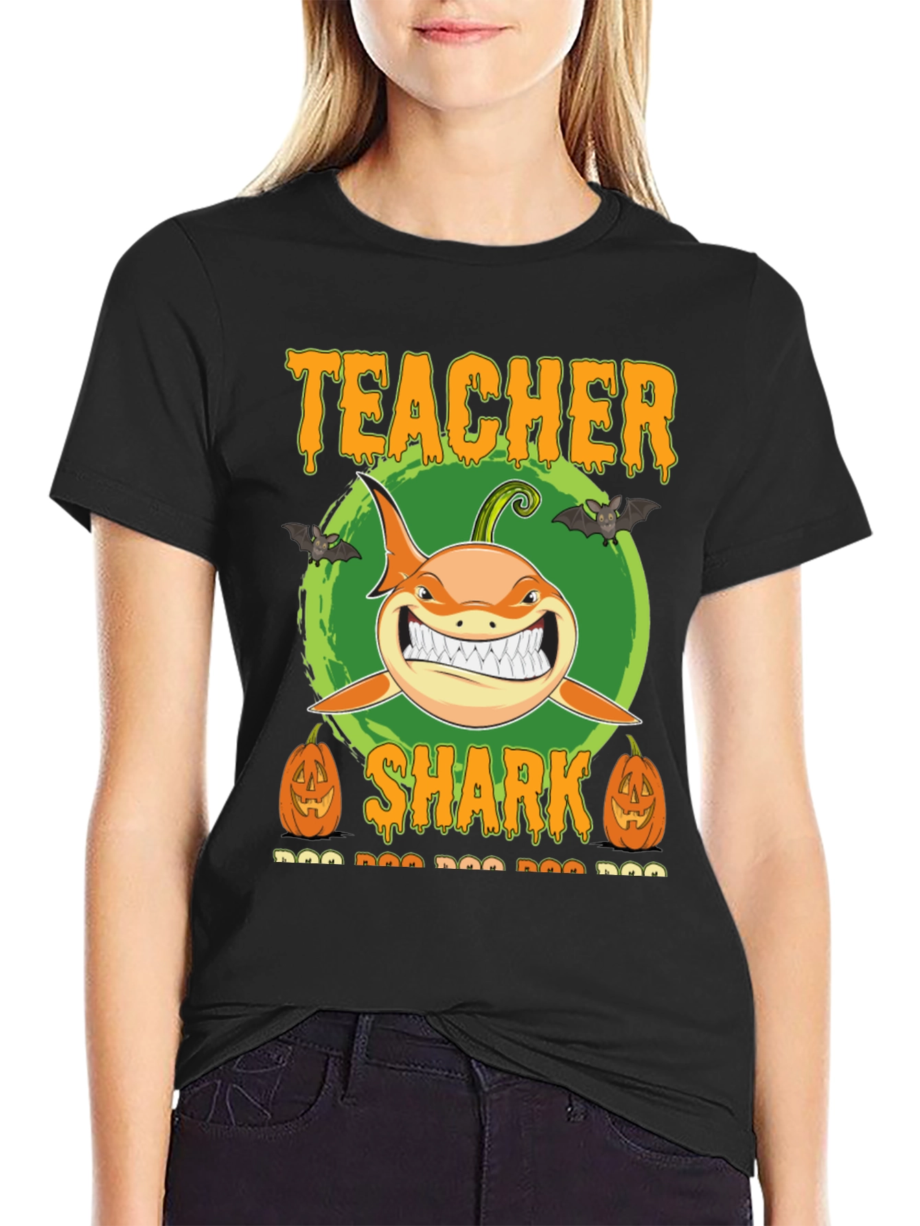 Teacher Shark Halloween Graphic Tee
