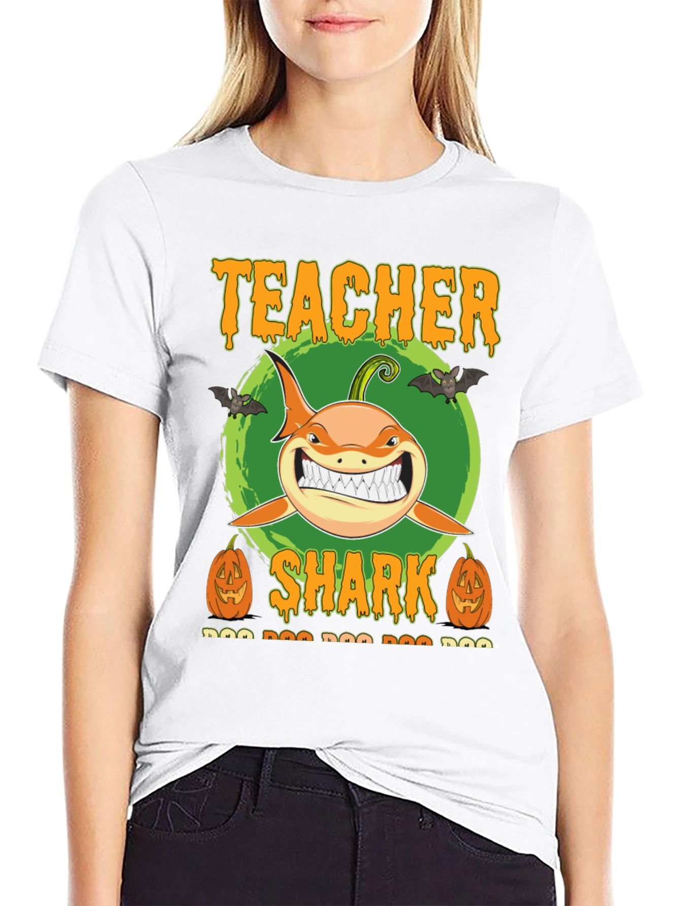 Teacher Shark Halloween Graphic Tee