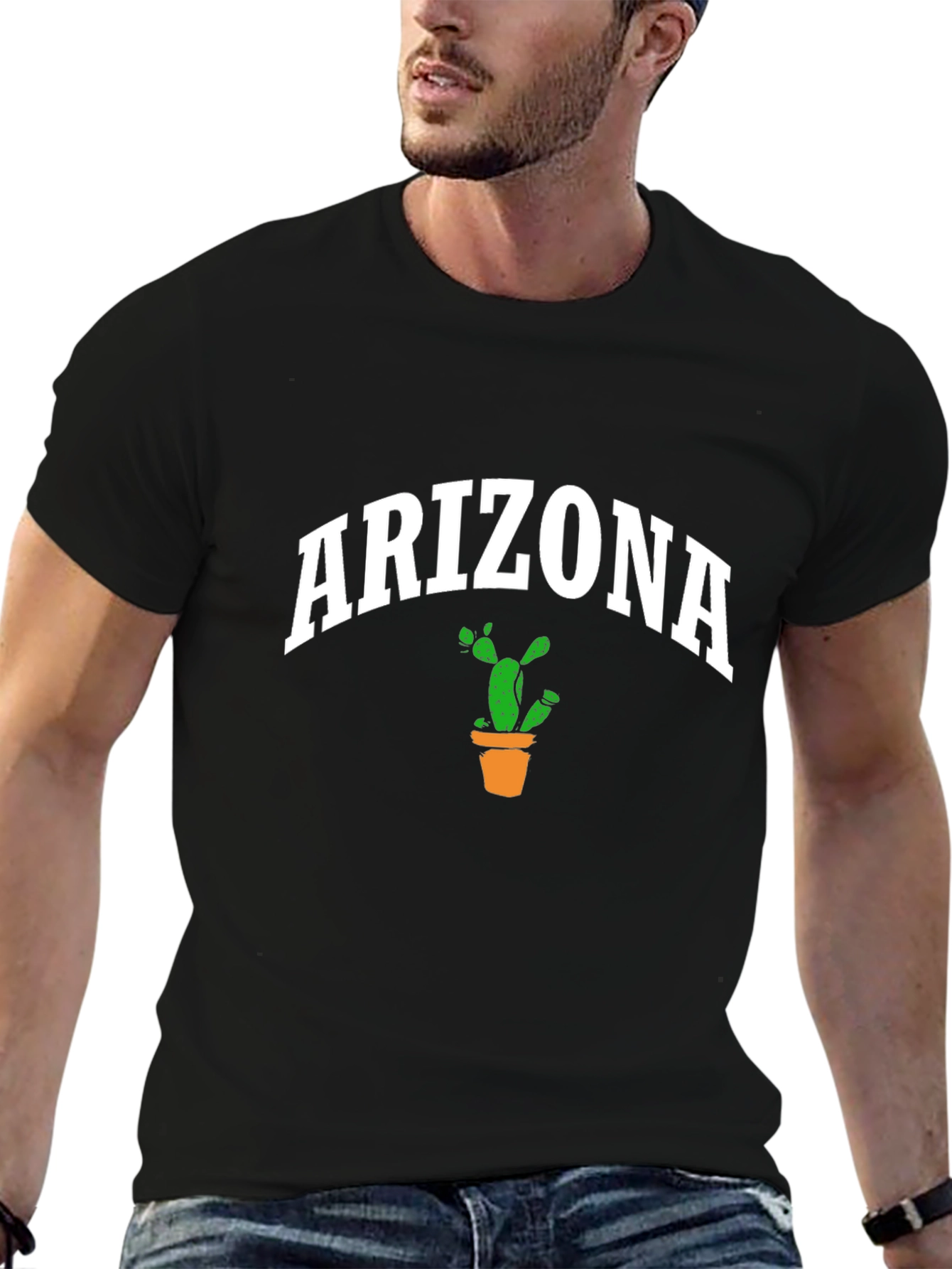 Arizona Cactus Graphic T-Shirt - Black