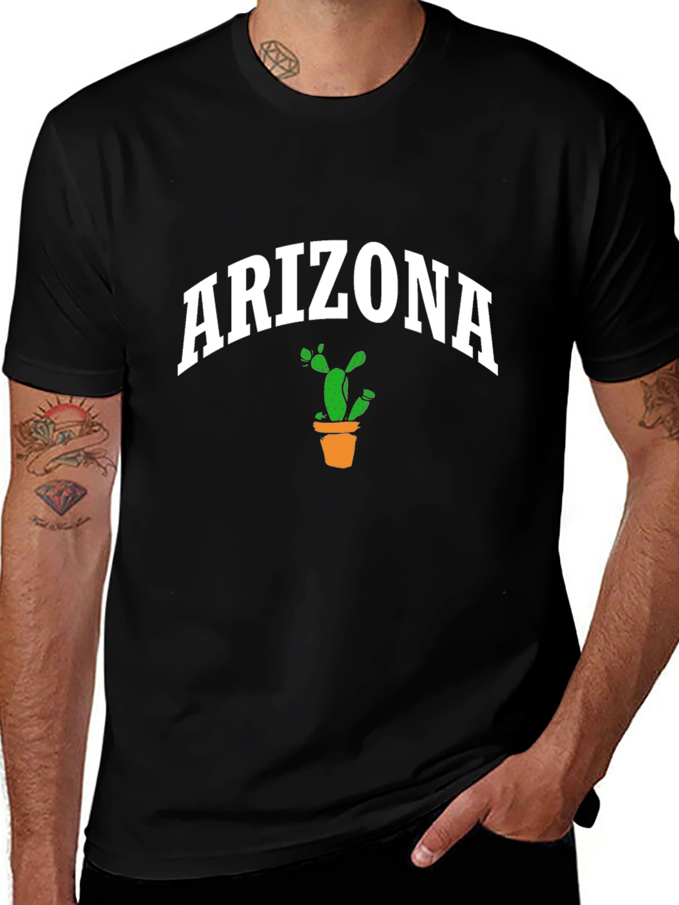 Arizona Cactus Graphic T-Shirt - Black