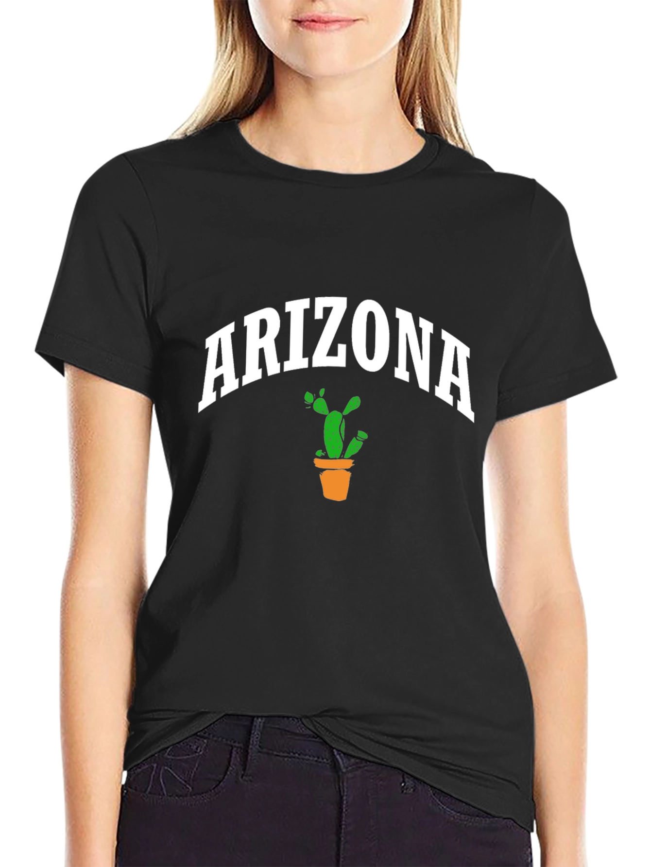 Arizona Cactus Graphic T-Shirt - Black
