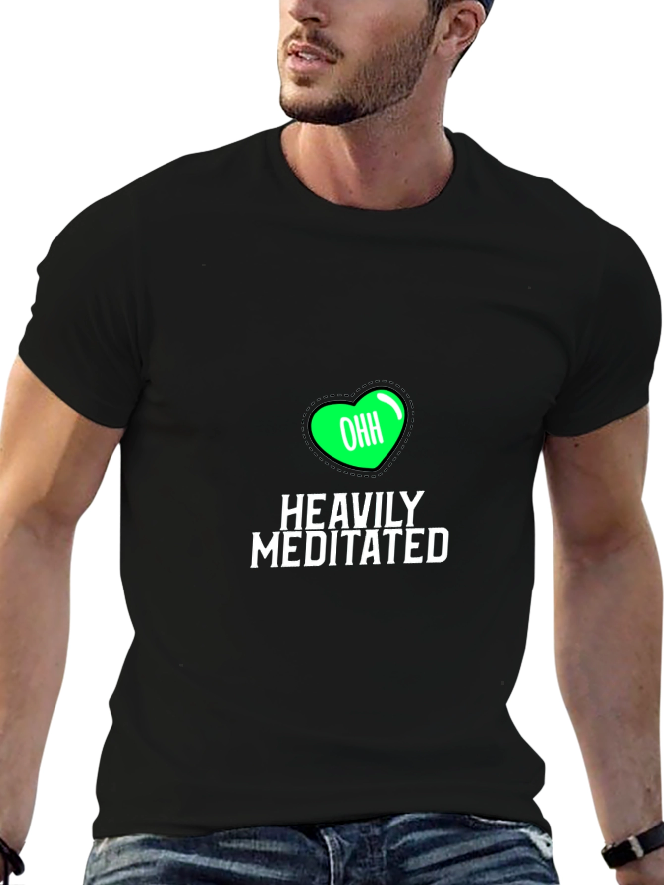 Heavily Meditated Black Graphic Tee