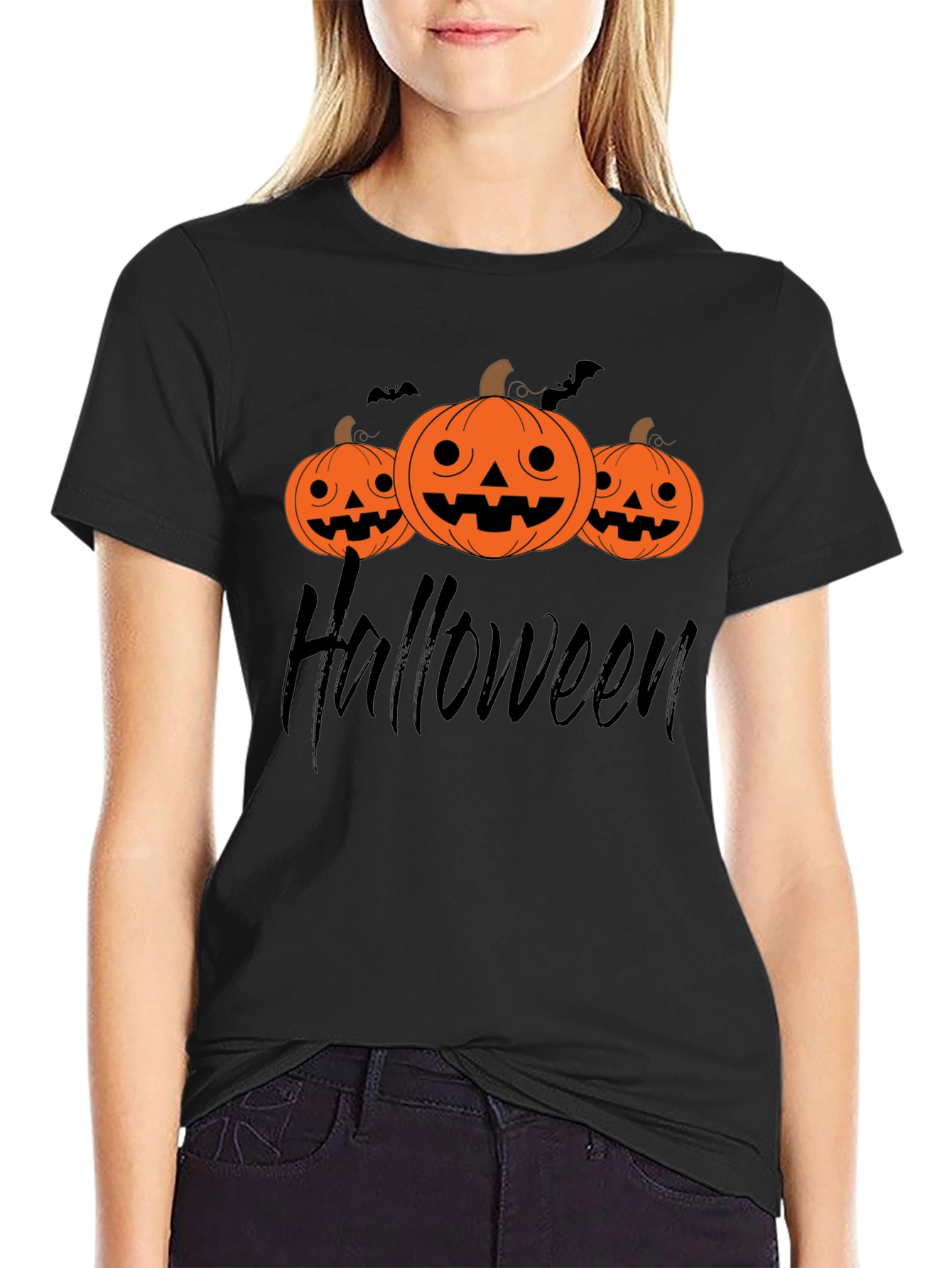 Halloween Pumpkin Graphic T-Shirt - Spooky Season
