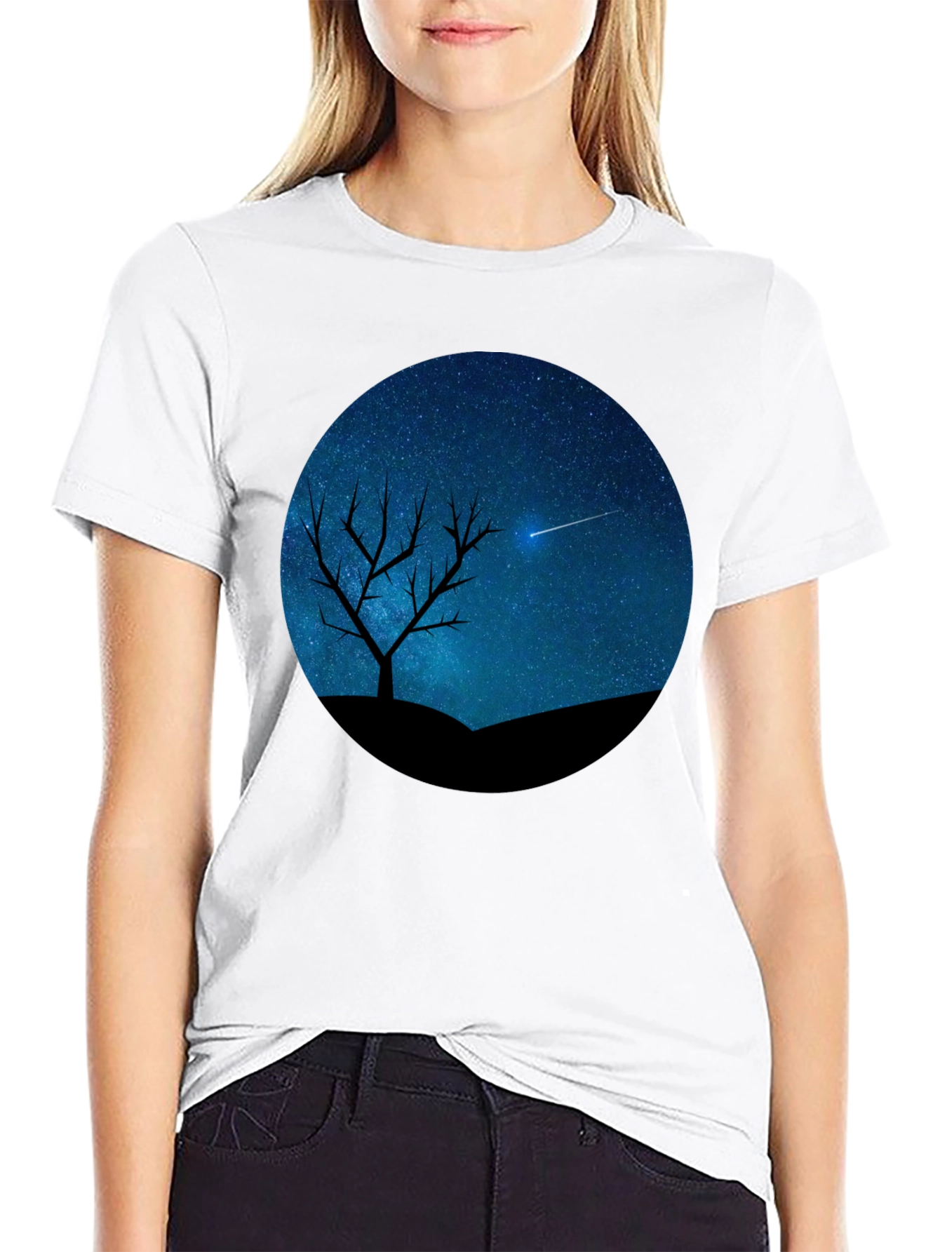 Night Sky Silhouette Graphic Tee