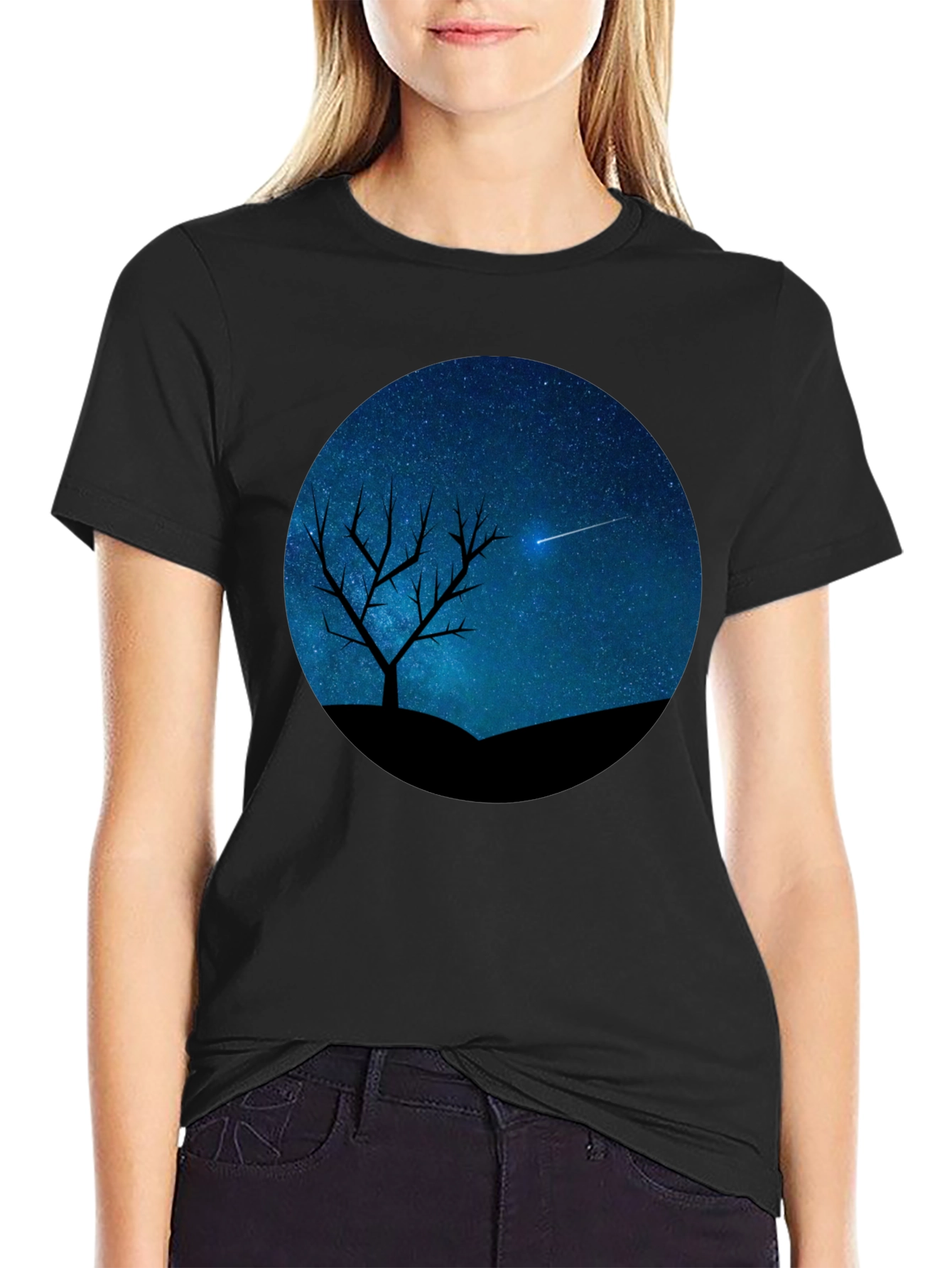 Night Sky Silhouette Graphic Tee
