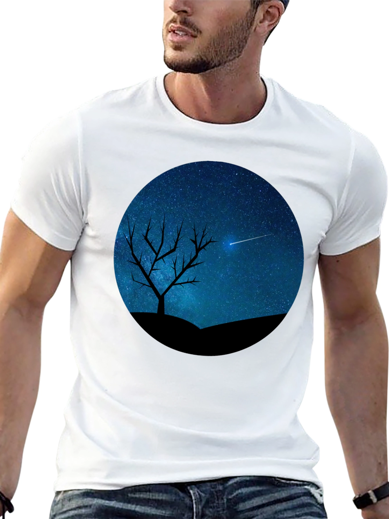 Night Sky Silhouette Graphic Tee