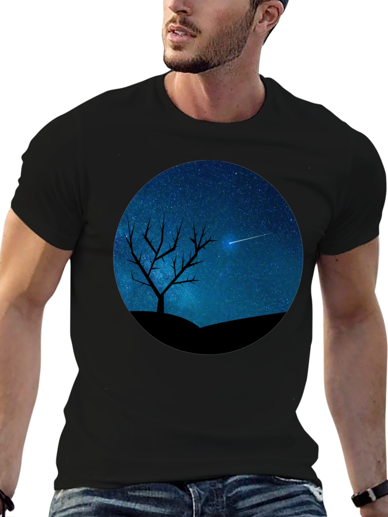 Night Sky Silhouette Graphic Tee