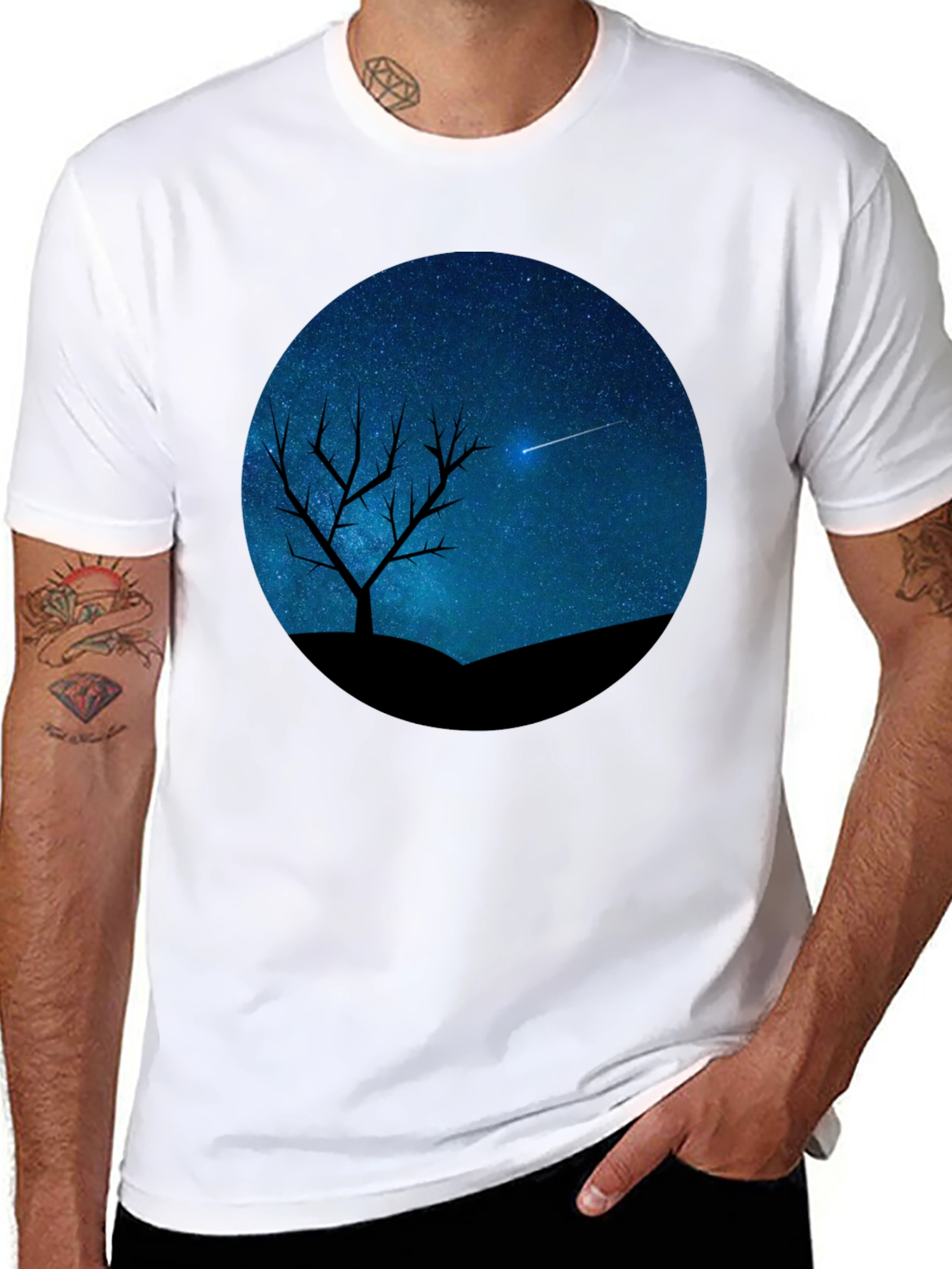 Night Sky Silhouette Graphic Tee