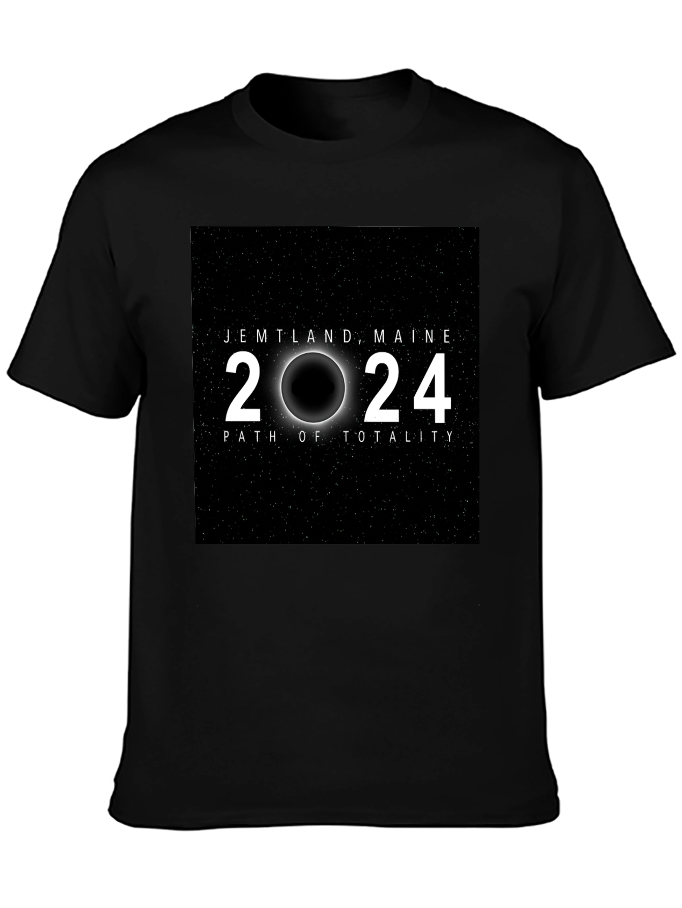 Jemtland Maine 2024 Path of Totality Black T-Shirt