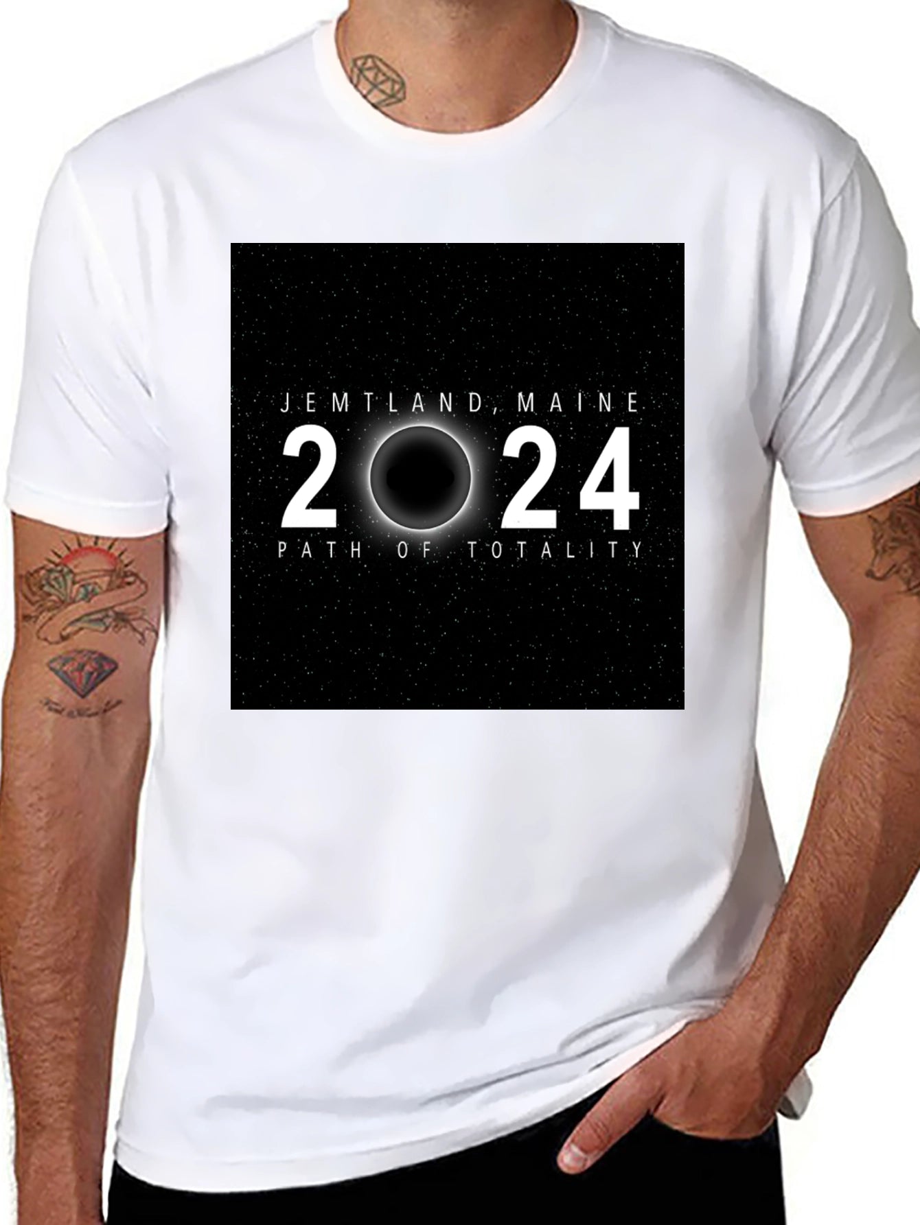 Jemtland Maine 2024 Path of Totality Black T-Shirt