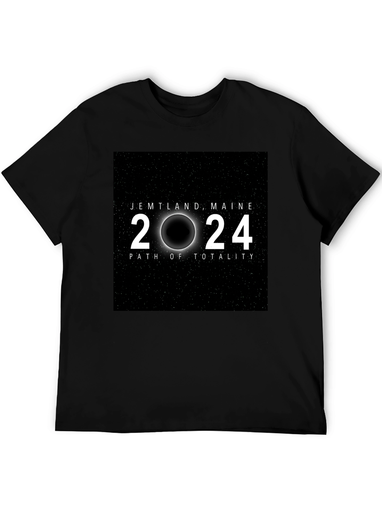 Jemtland Maine 2024 Path of Totality Black T-Shirt