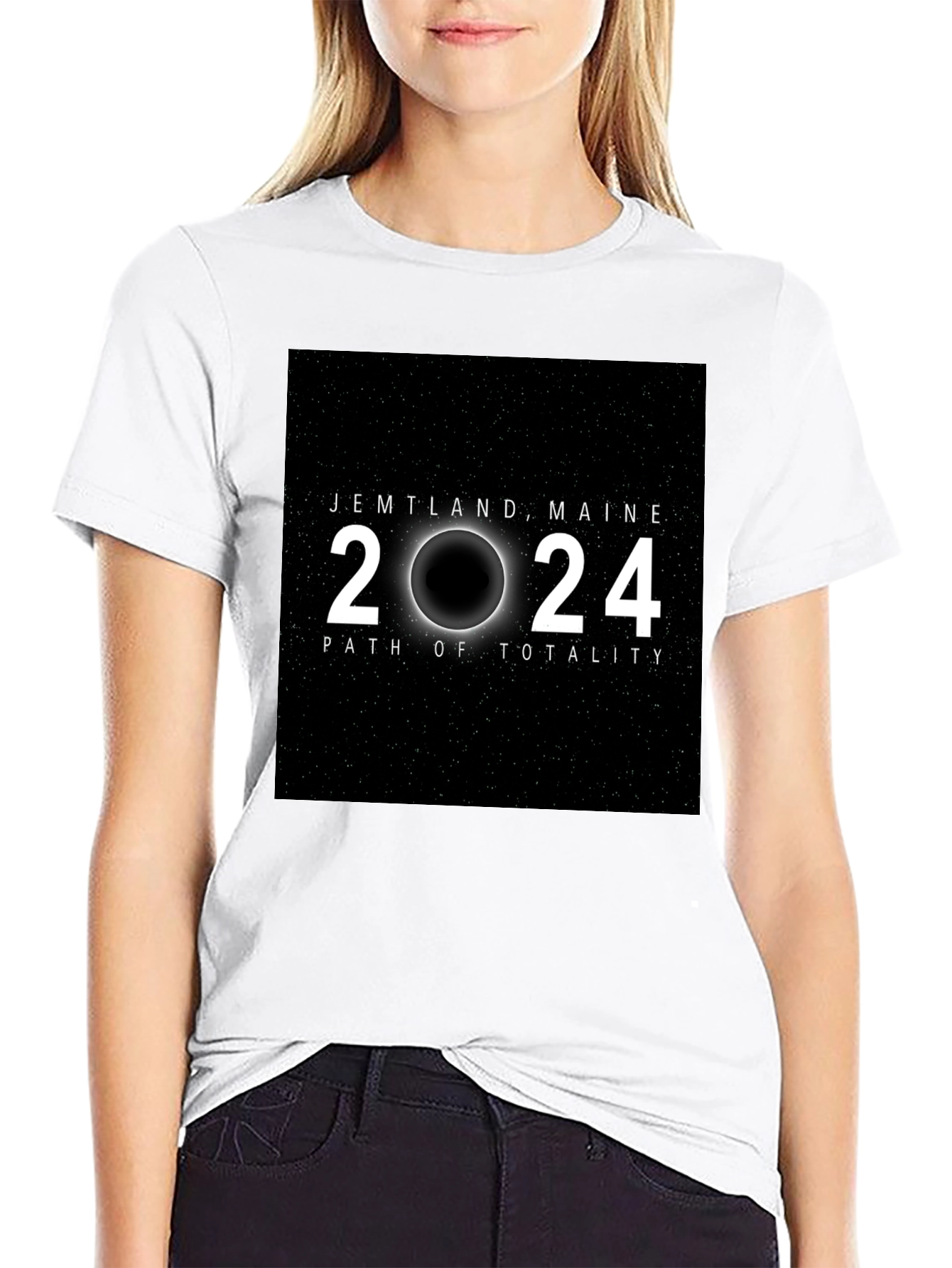 Jemtland Maine 2024 Path of Totality Black T-Shirt
