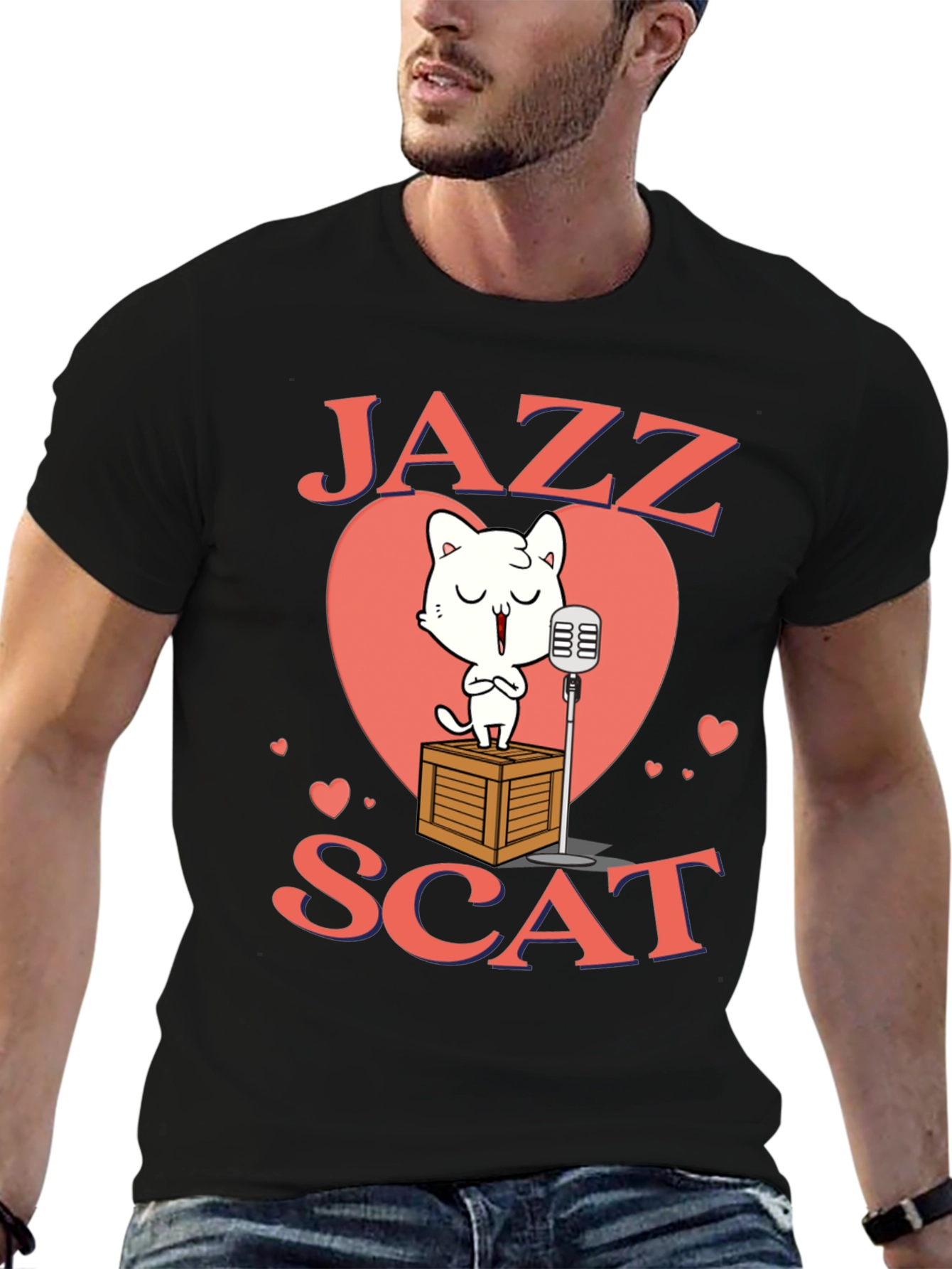 Jazz Scat Cat T-Shirt - Musical Cat Lover Tee