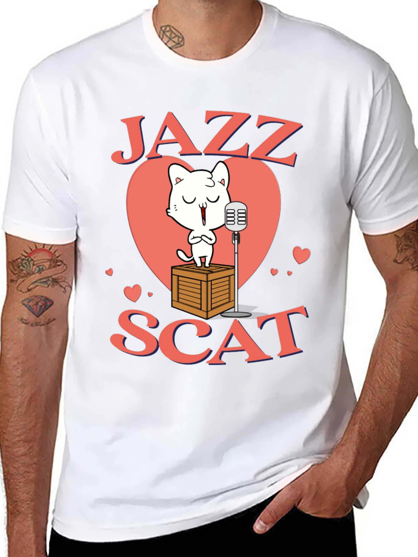 Jazz Scat Cat T-Shirt - Musical Cat Lover Tee