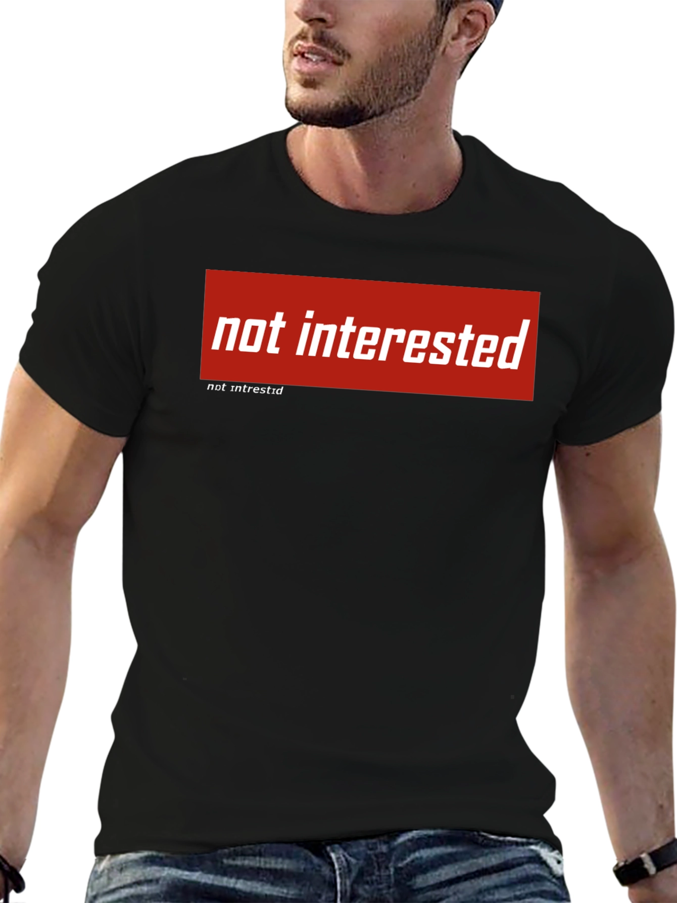 Not Interested Graphic Tee - Black