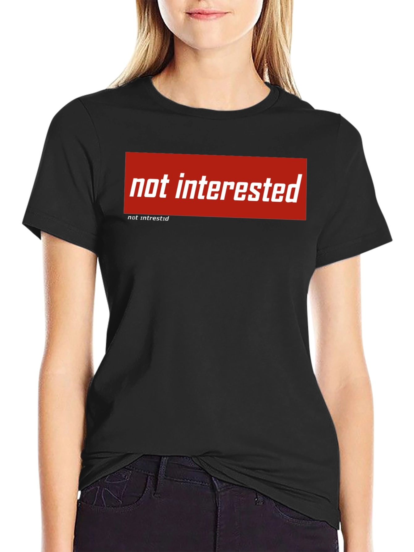 Not Interested Graphic Tee - Black