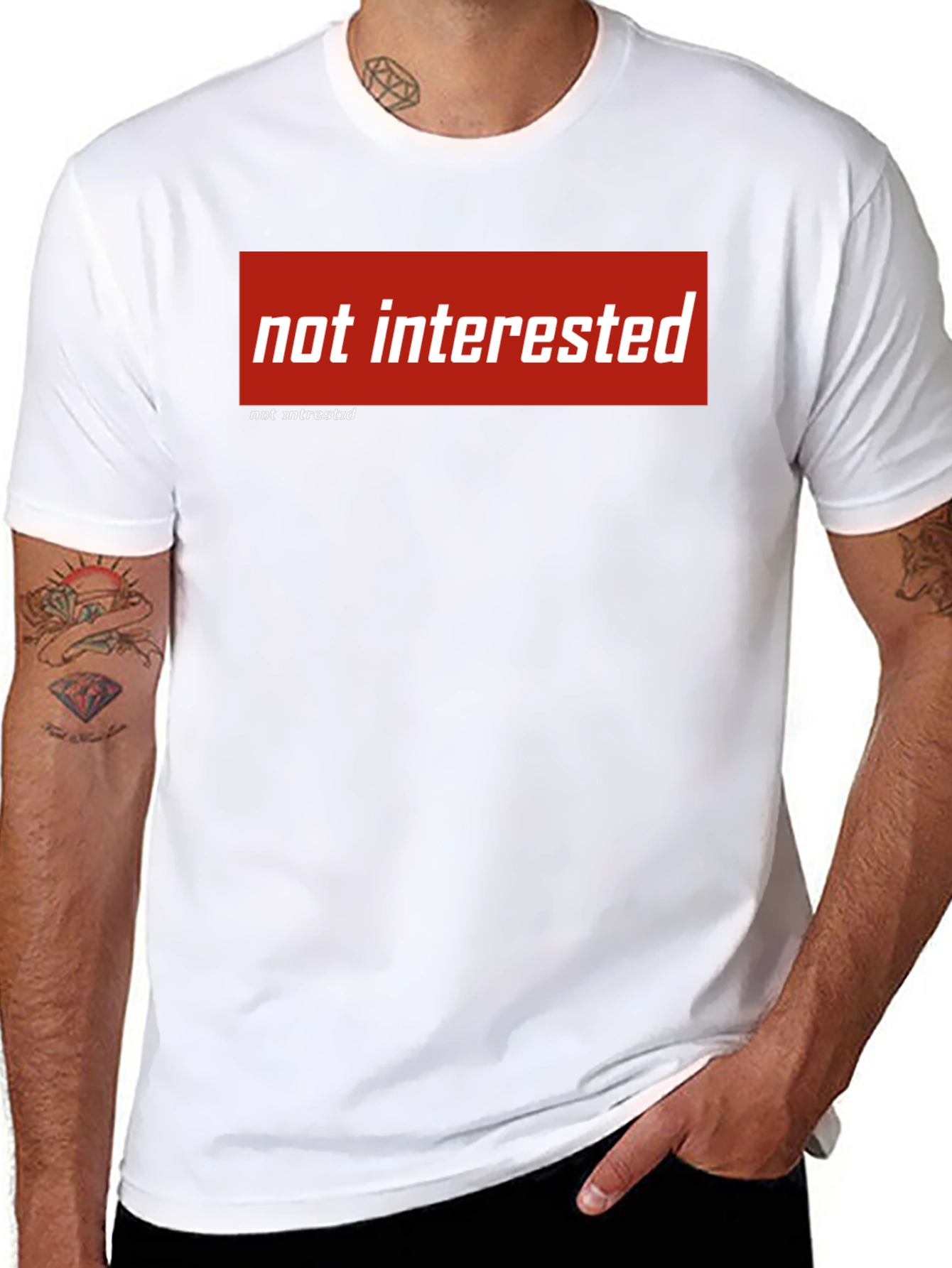 Not Interested Graphic Tee - Black