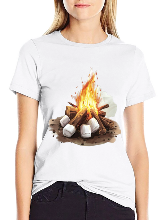 Campfire Marshmallow Graphic Tee - Black