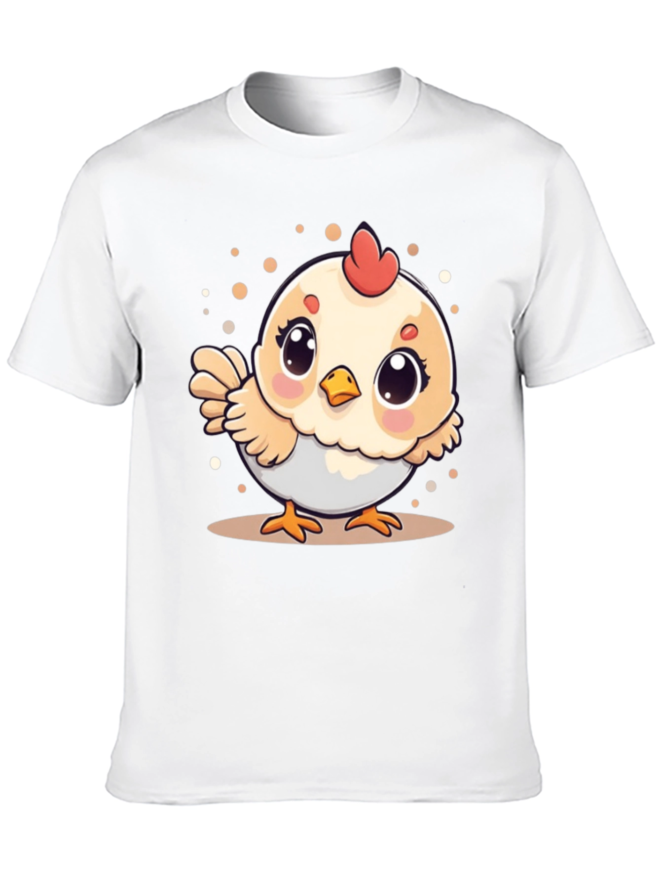 Cute Chicken Graphic Tee - Black Cotton T-Shirt