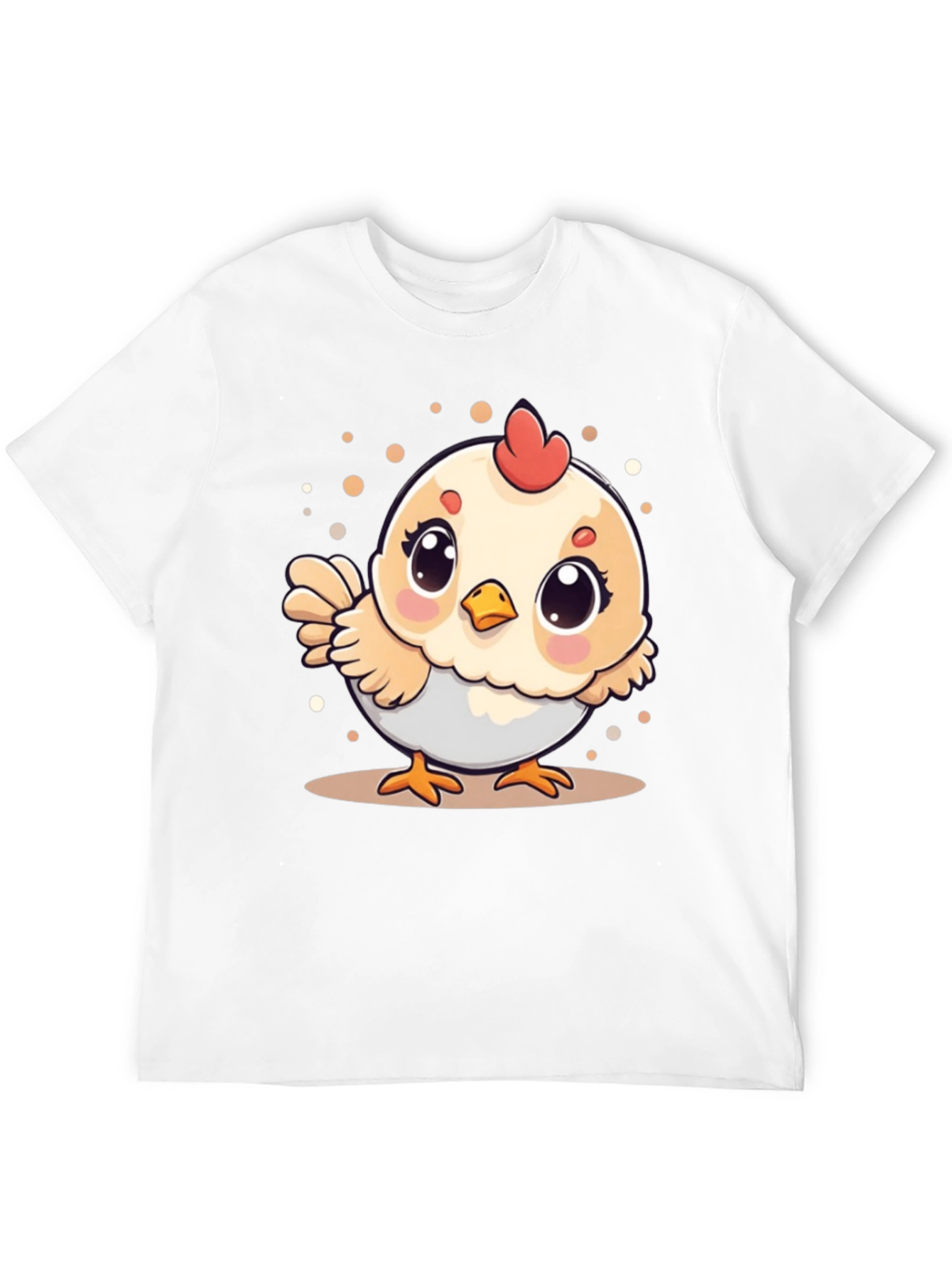 Cute Chicken Graphic Tee - Black Cotton T-Shirt