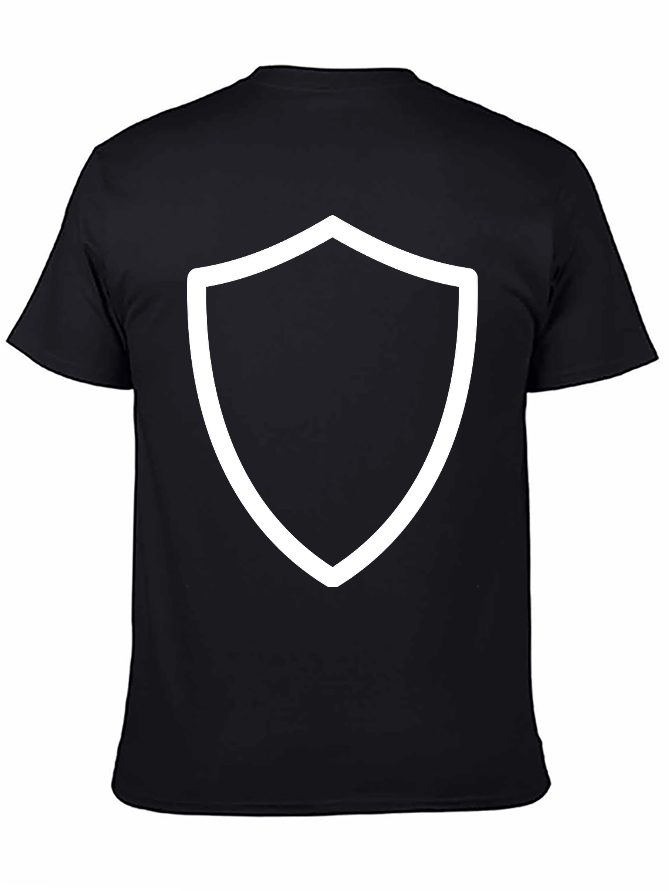 Black Tee with White Shield Graphic