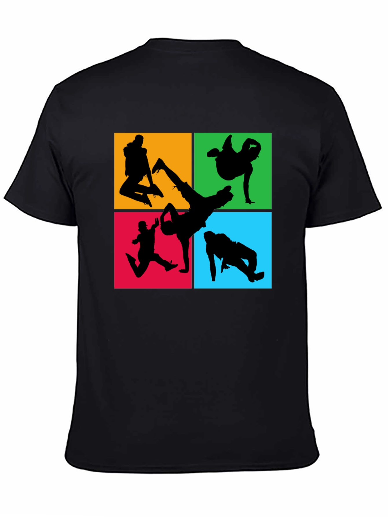 Breakdance Silhouette Graphic Tee - Black Cotton