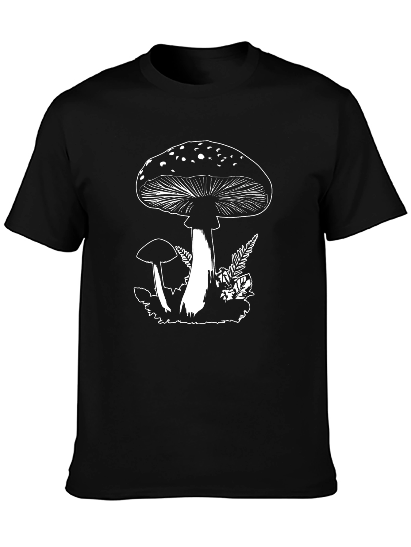 Mushroom Graphic Black T-Shirt