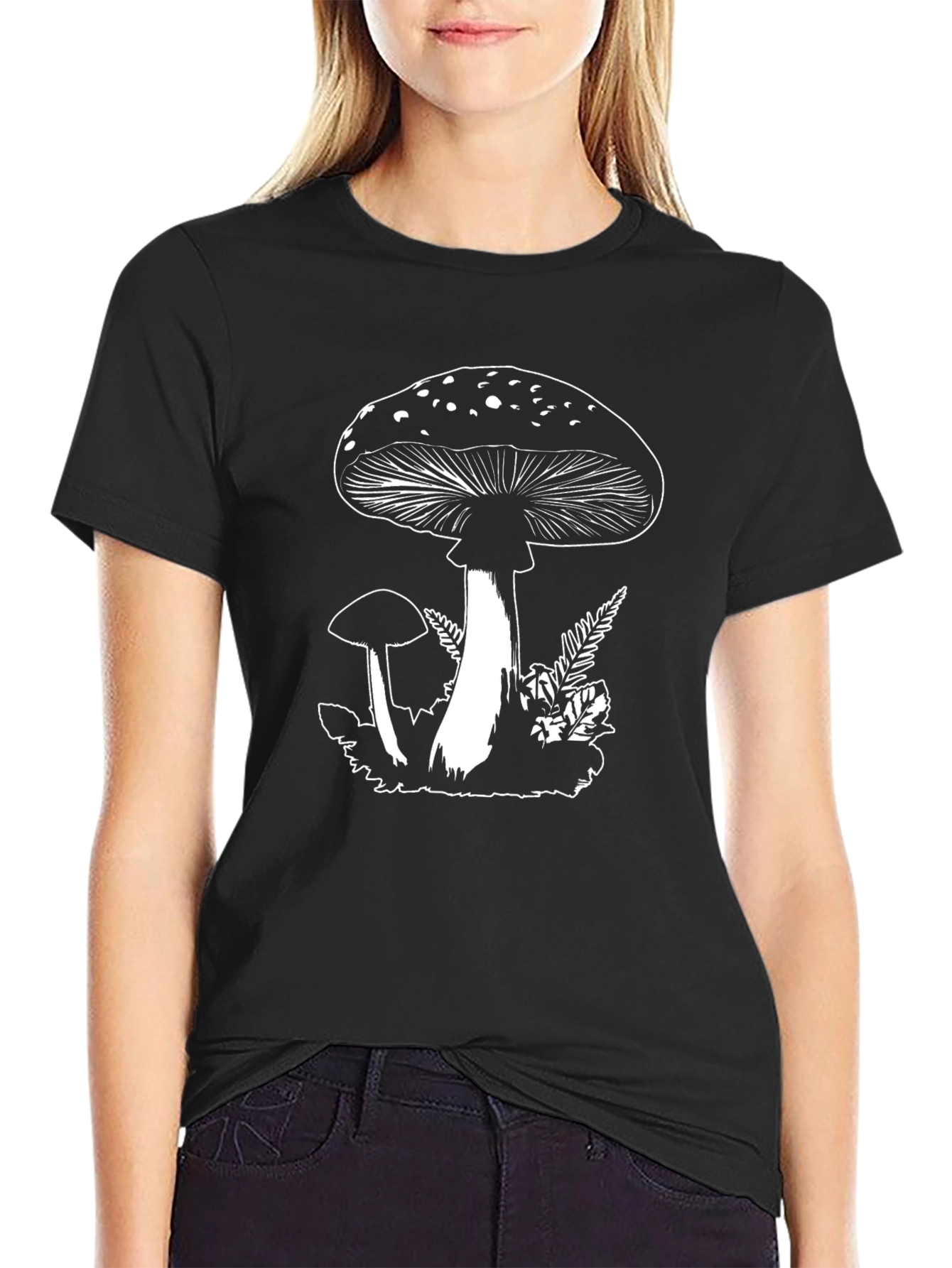 Mushroom Graphic Black T-Shirt