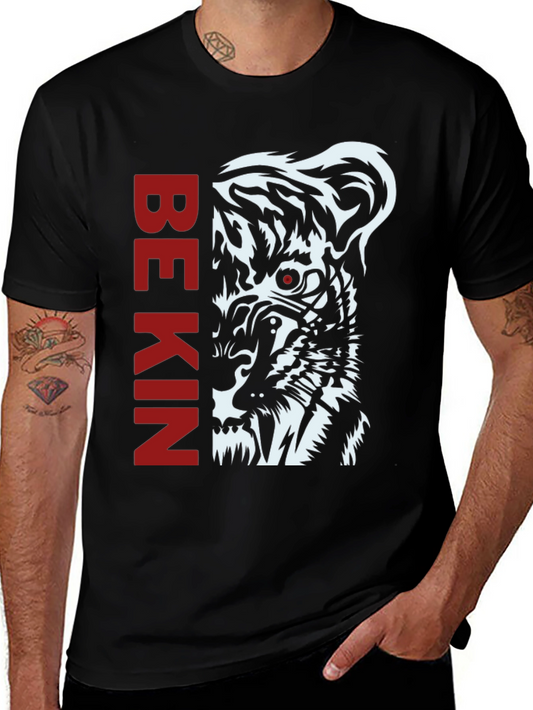 Be Kind Tiger Graphic Print Black T-Shirt