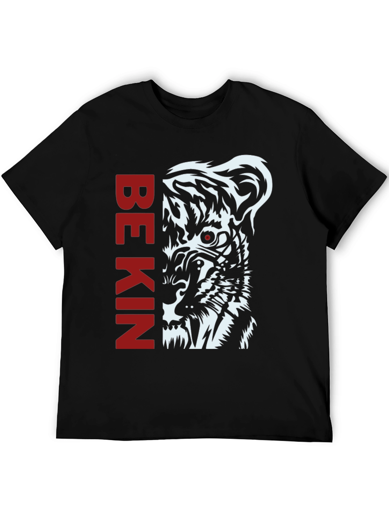 Be Kind Tiger Graphic Print Black T-Shirt