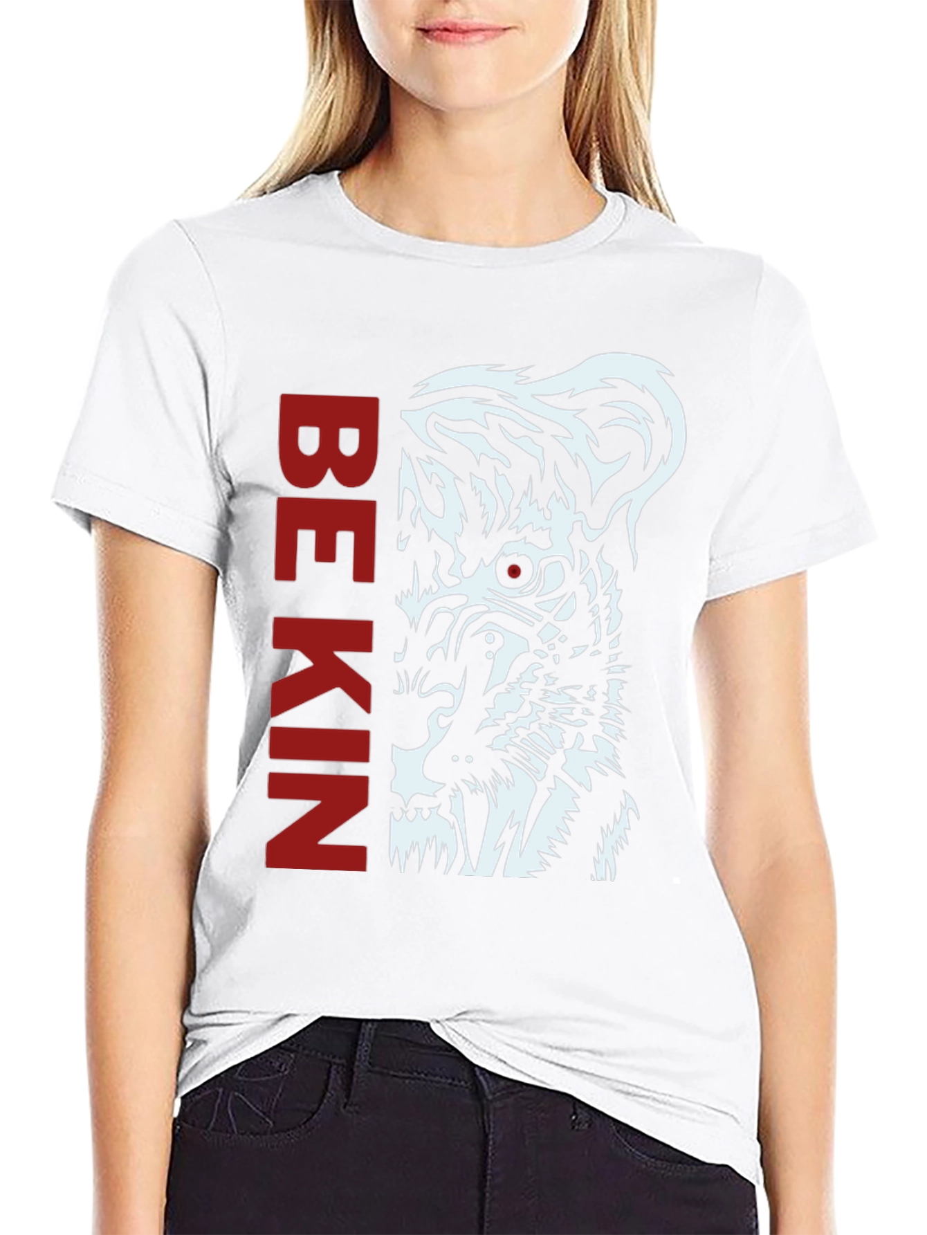 Be Kind Tiger Graphic Print Black T-Shirt