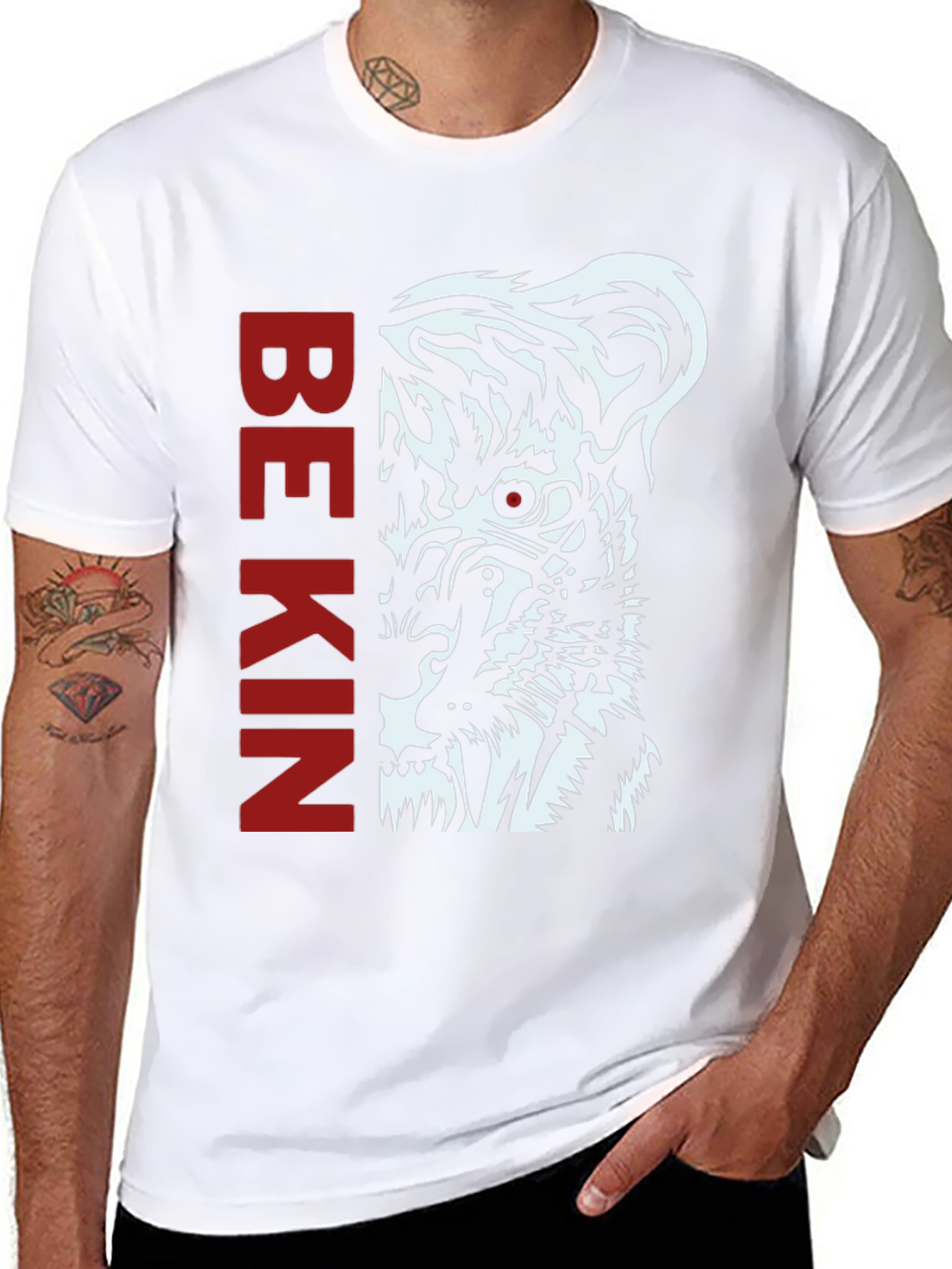 Be Kind Tiger Graphic Print Black T-Shirt