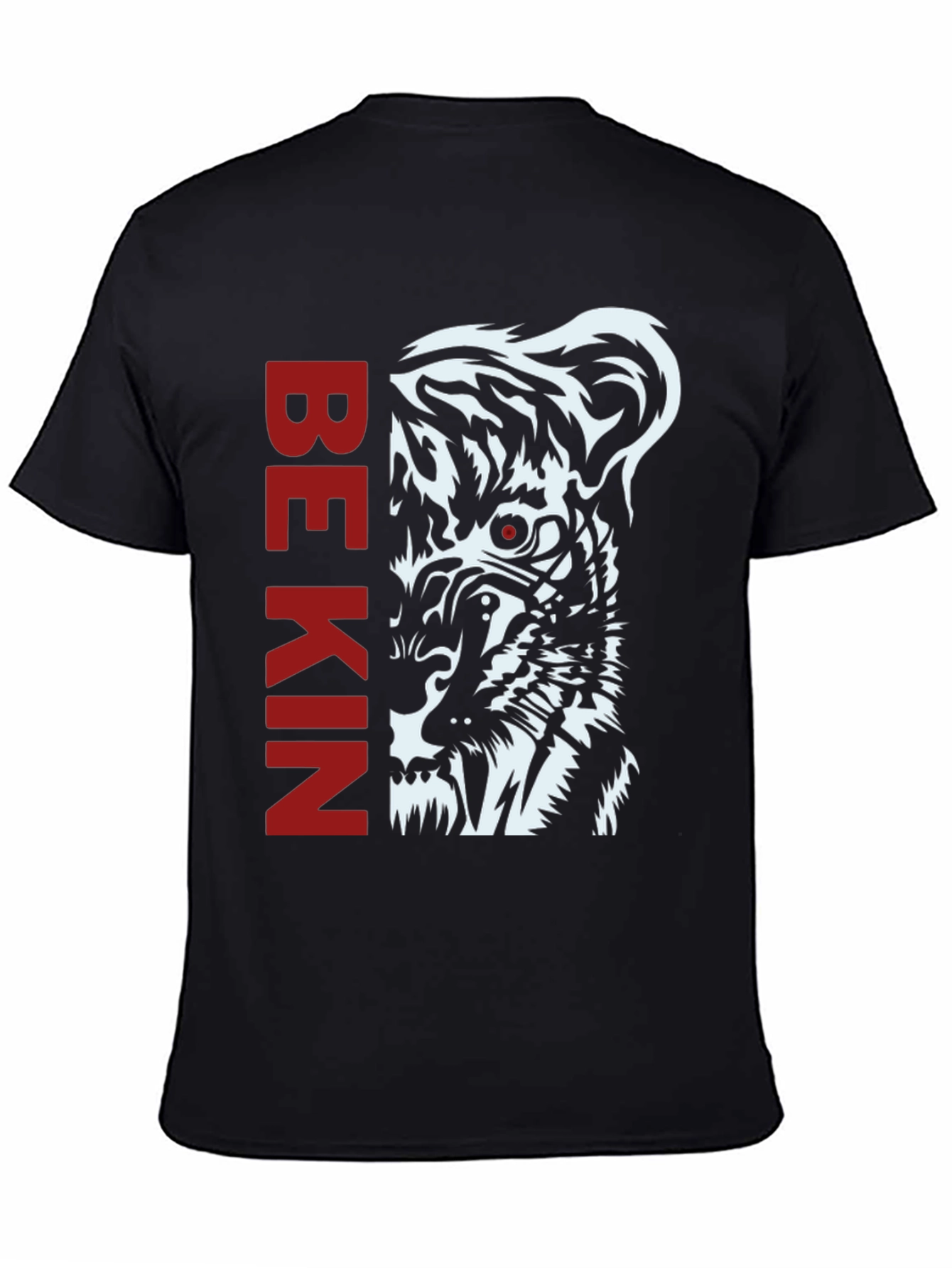 Be Kind Tiger Graphic Print Black T-Shirt