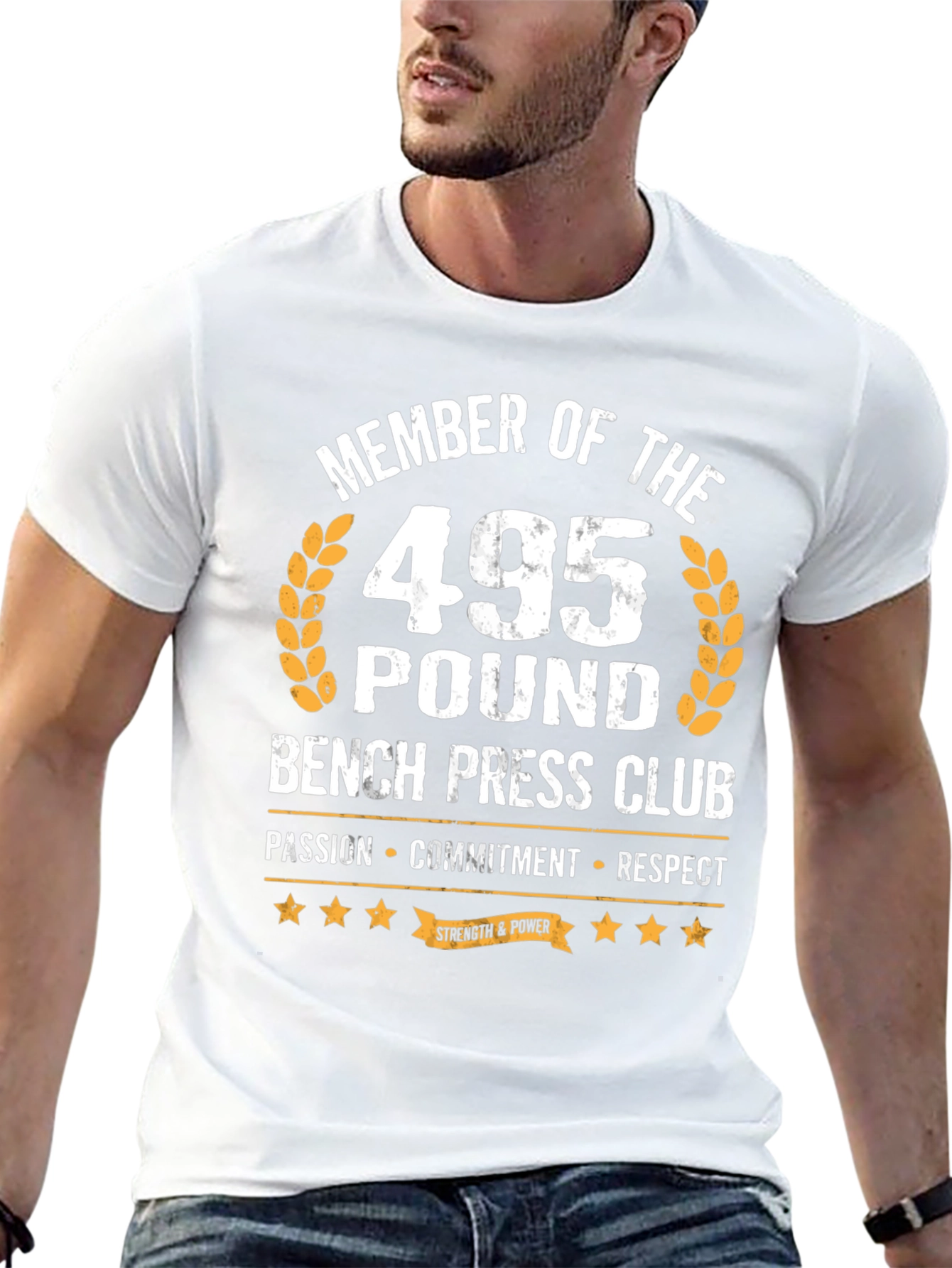 495 Pound Bench Press Club T-Shirt