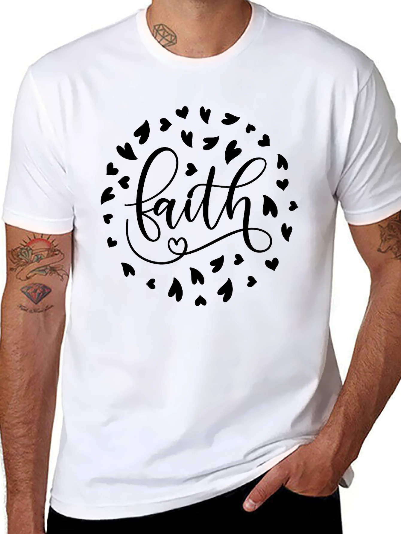 Faith T-Shirt Heart Design Christian Apparel