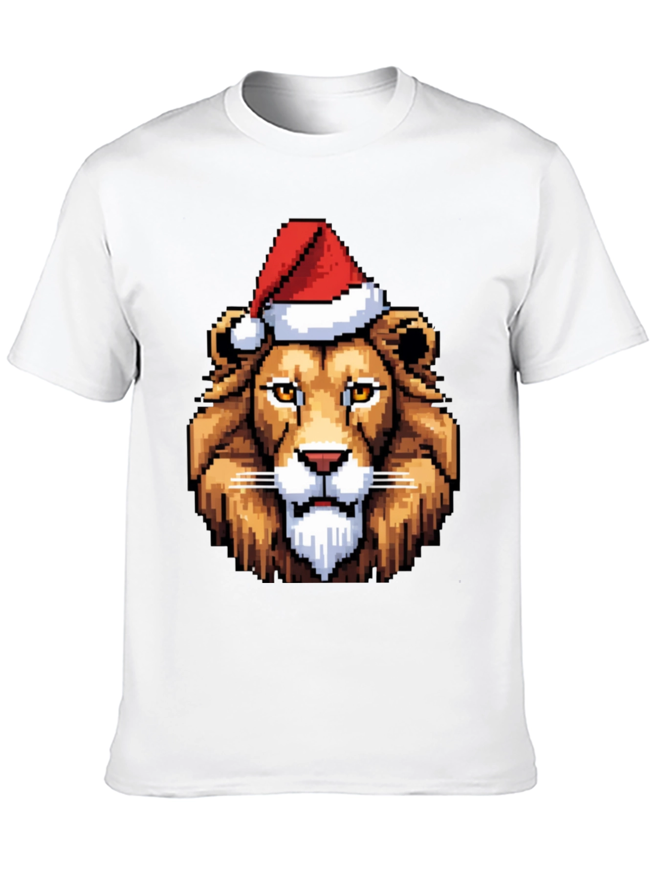 Pixel Art Lion Christmas T-Shirt