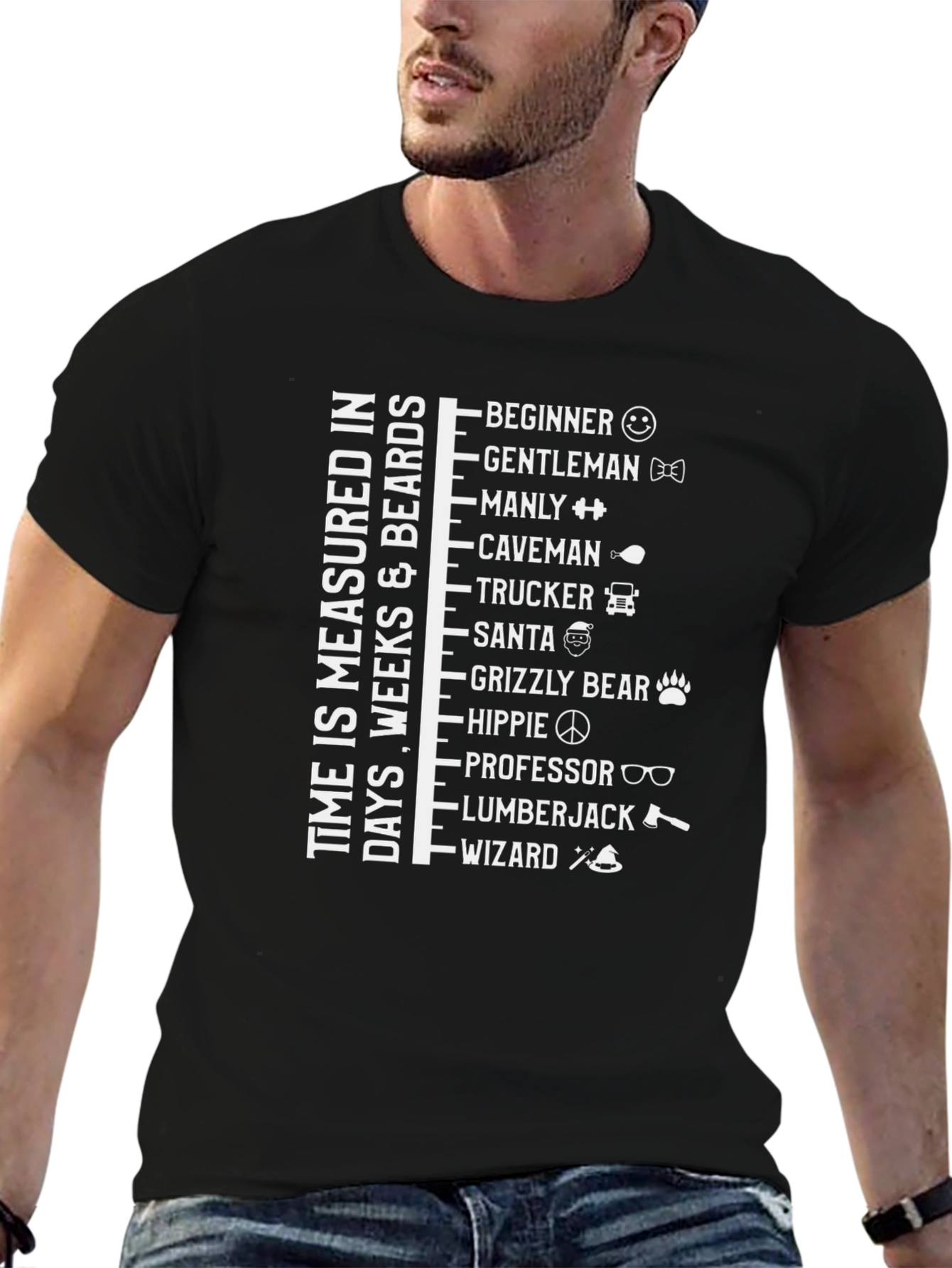 Time Measured in Beards Graphic Tee