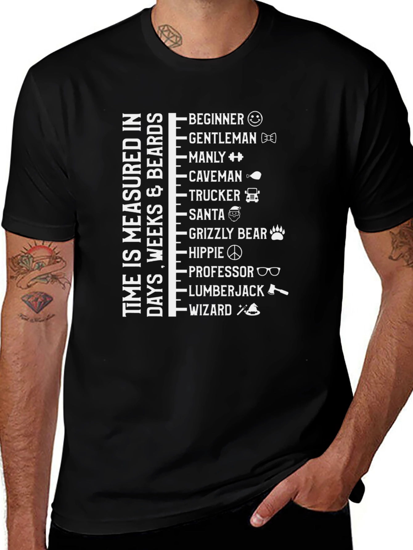 Time Measured in Beards Graphic Tee