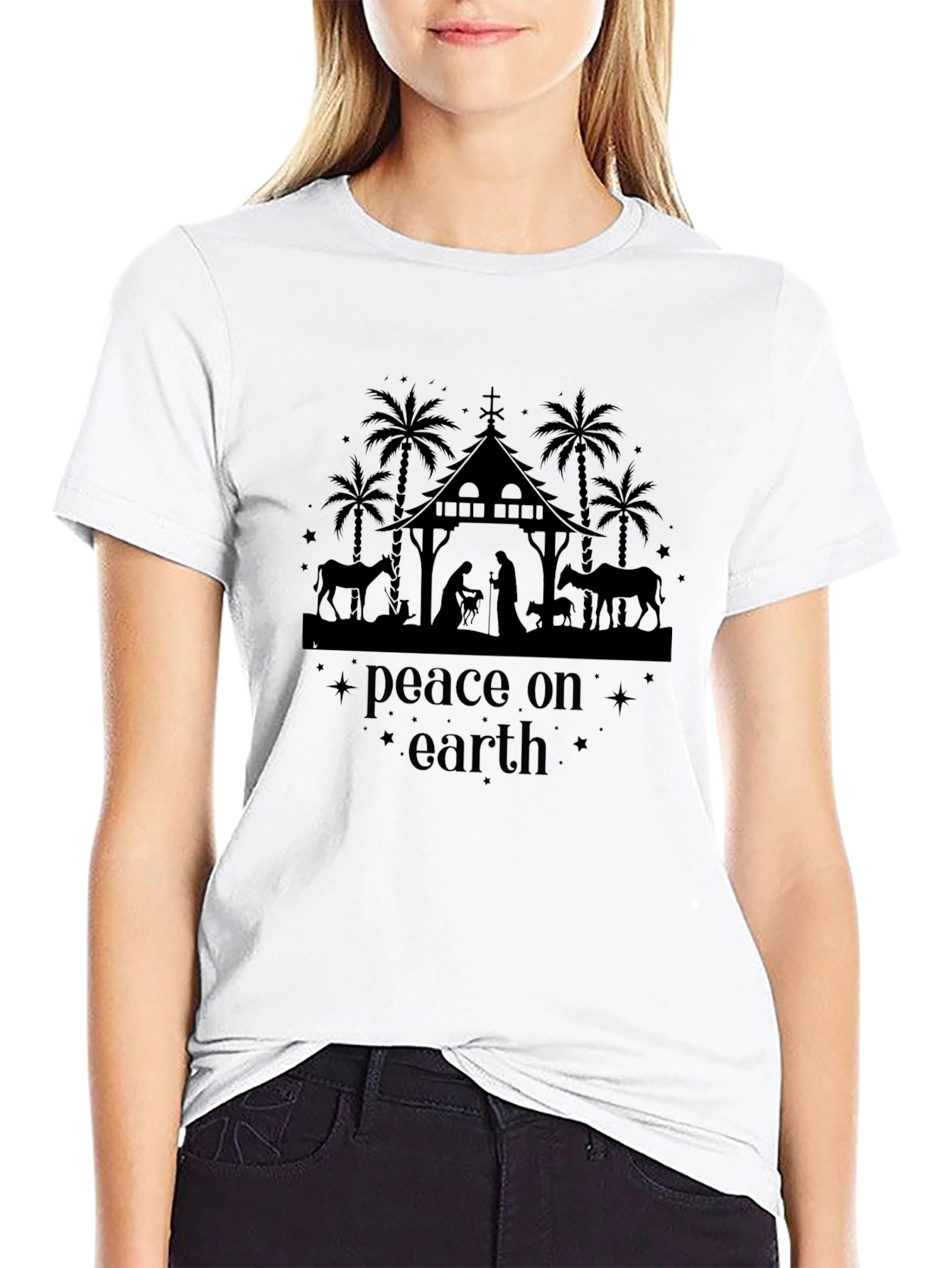 Peace on Earth Nativity Scene T-Shirt