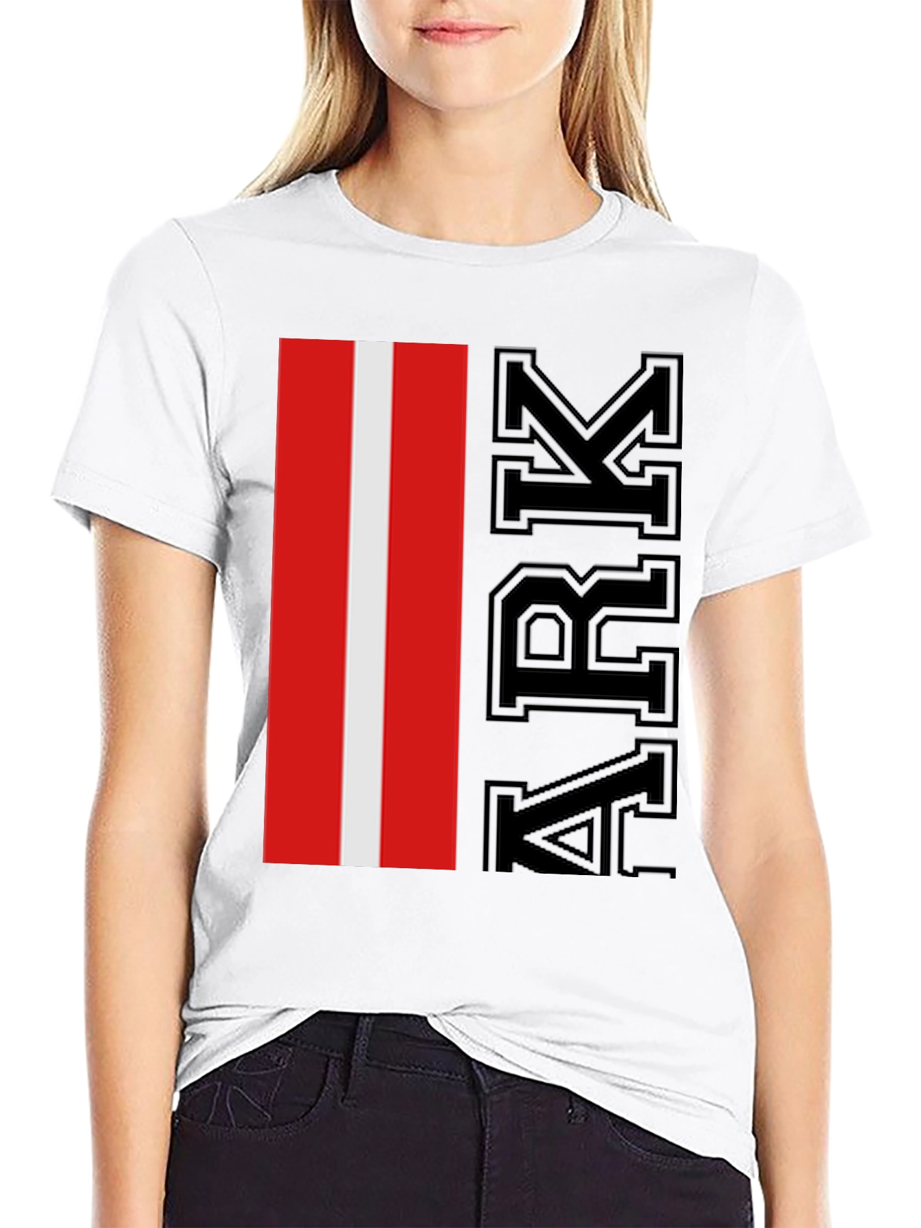 ARK Red & White Stripe Graphic T-Shirt