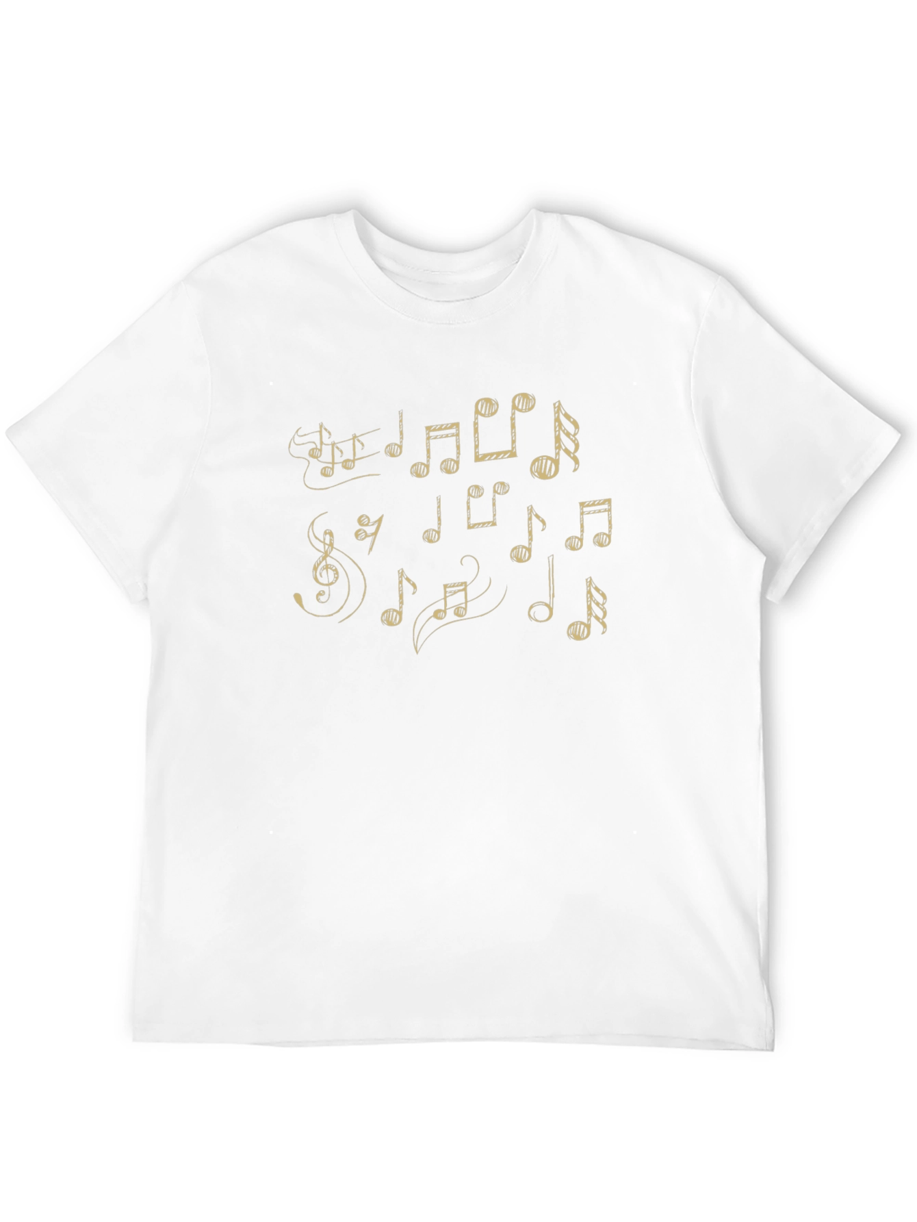 Musical Notes Graphic Black T-Shirt