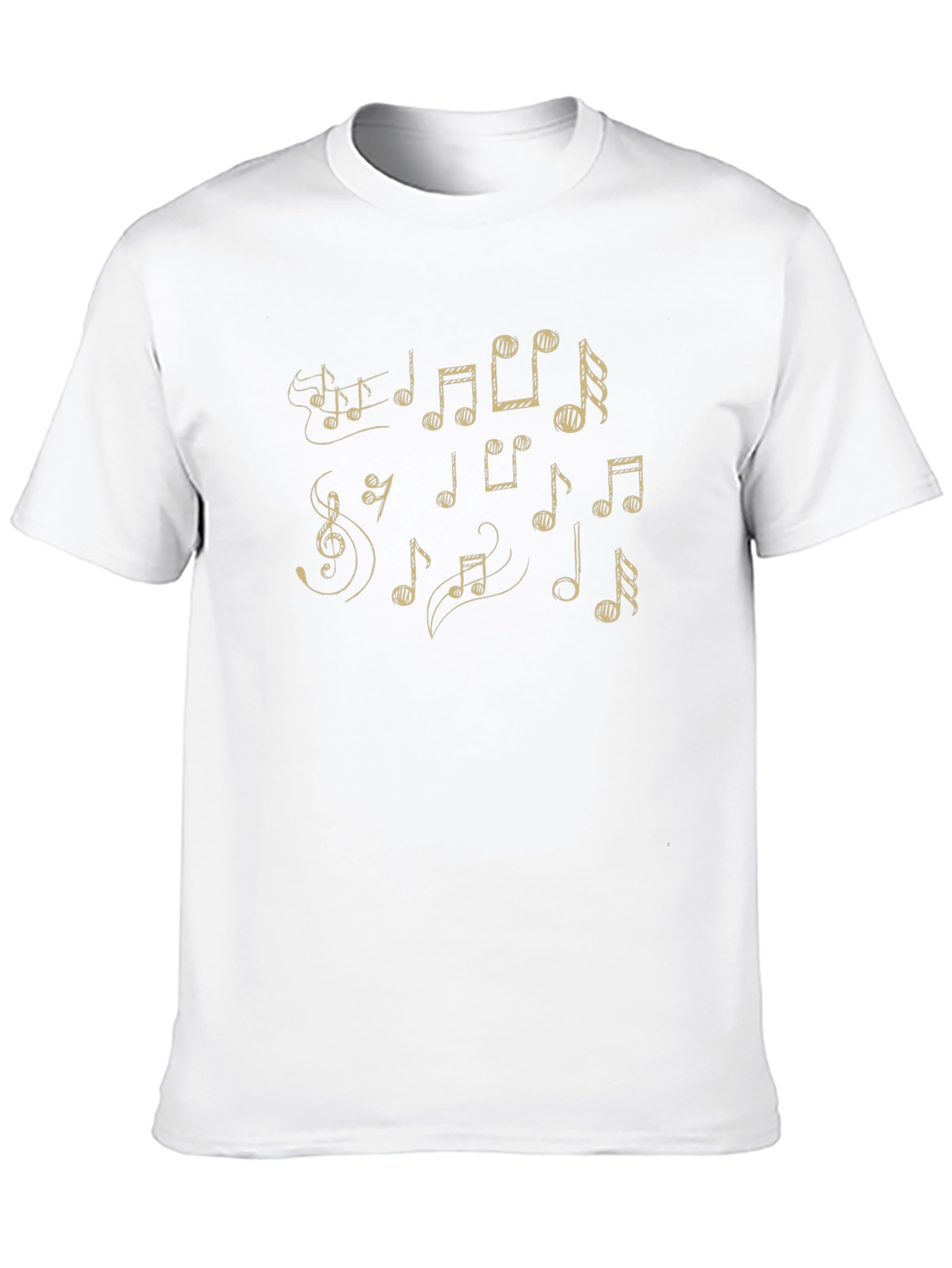 Musical Notes Graphic Black T-Shirt