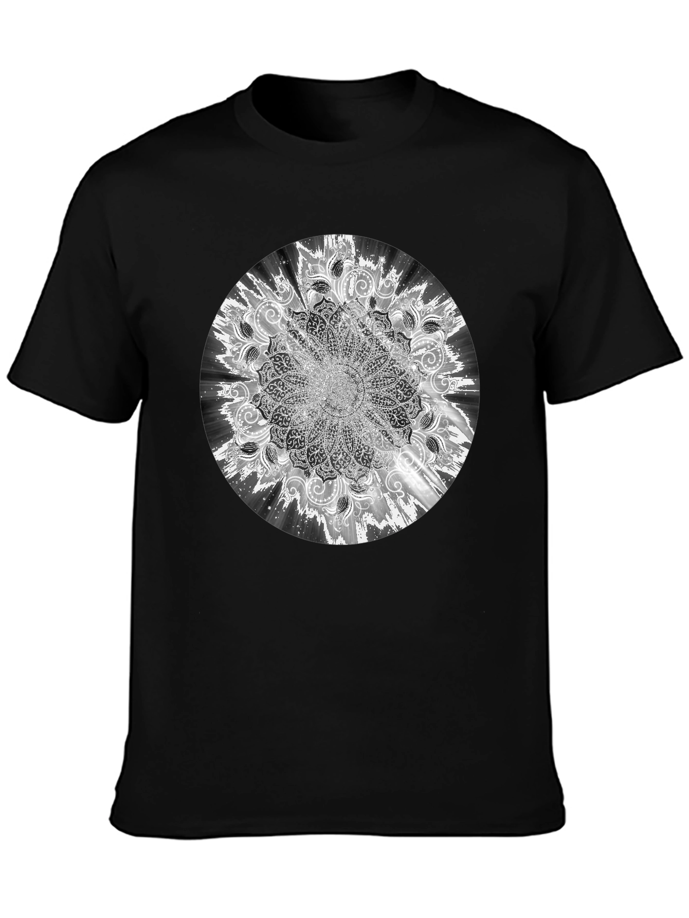 Mandala Graphic Print Black T-Shirt
