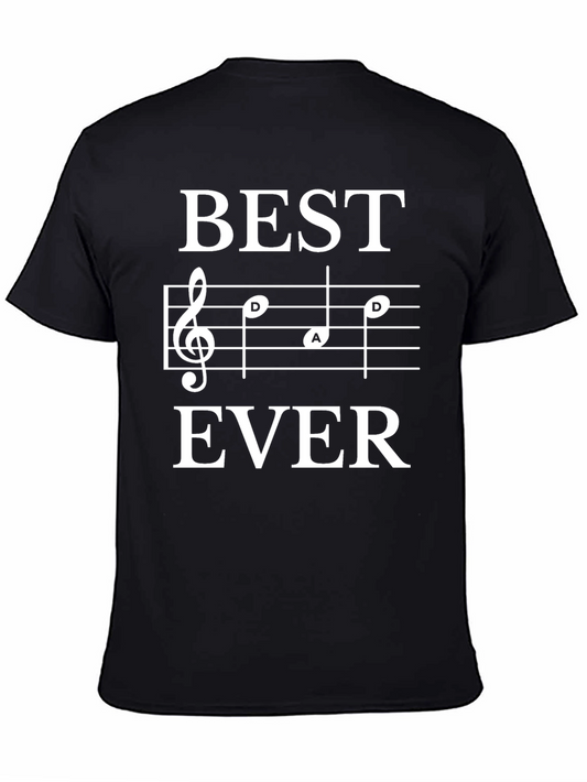 Best Dad Ever Music Note T-Shirt Black