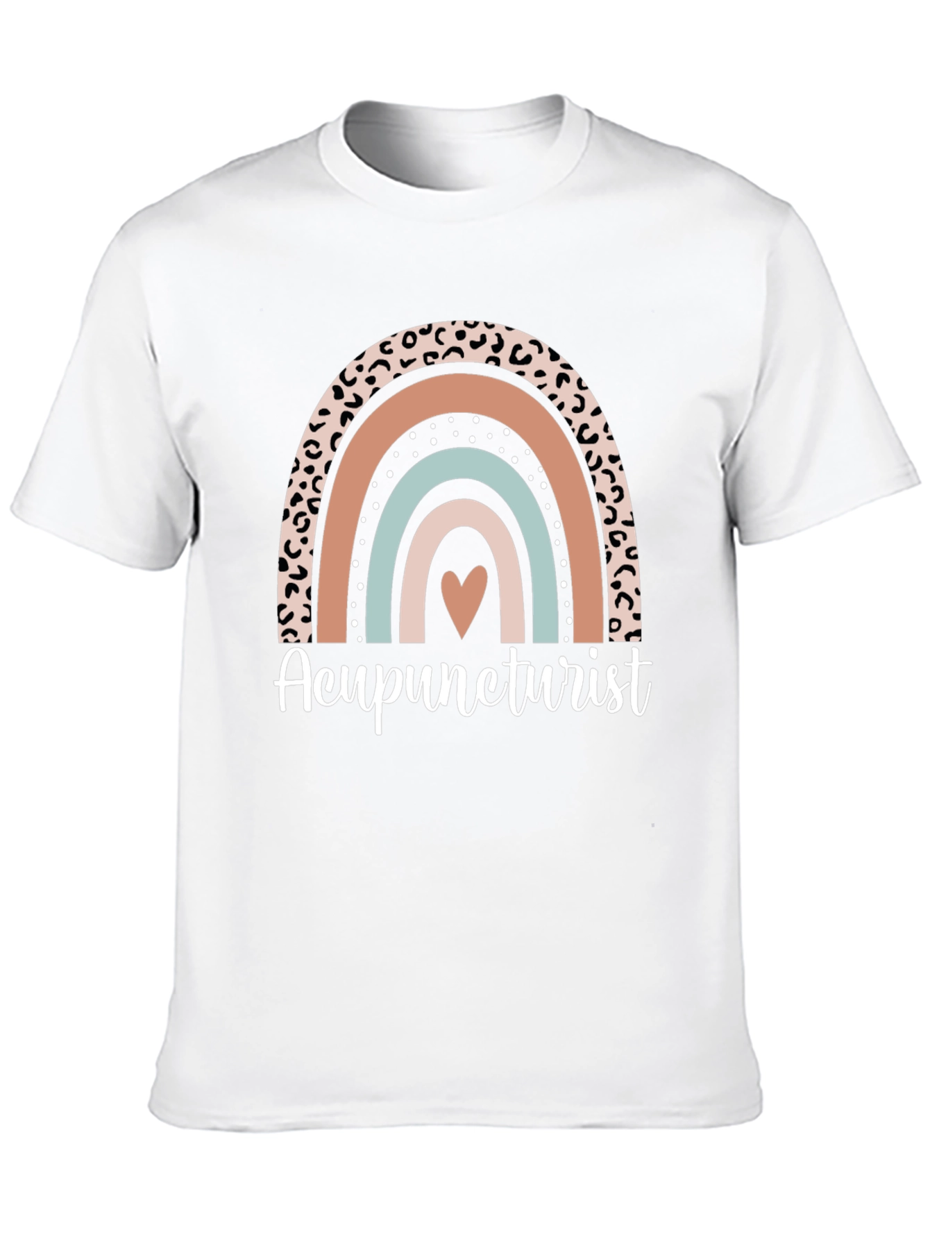 Acupuncturist Rainbow Leopard Print T-Shirt