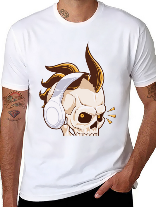 Skull Headphone Graphic Tee - Black