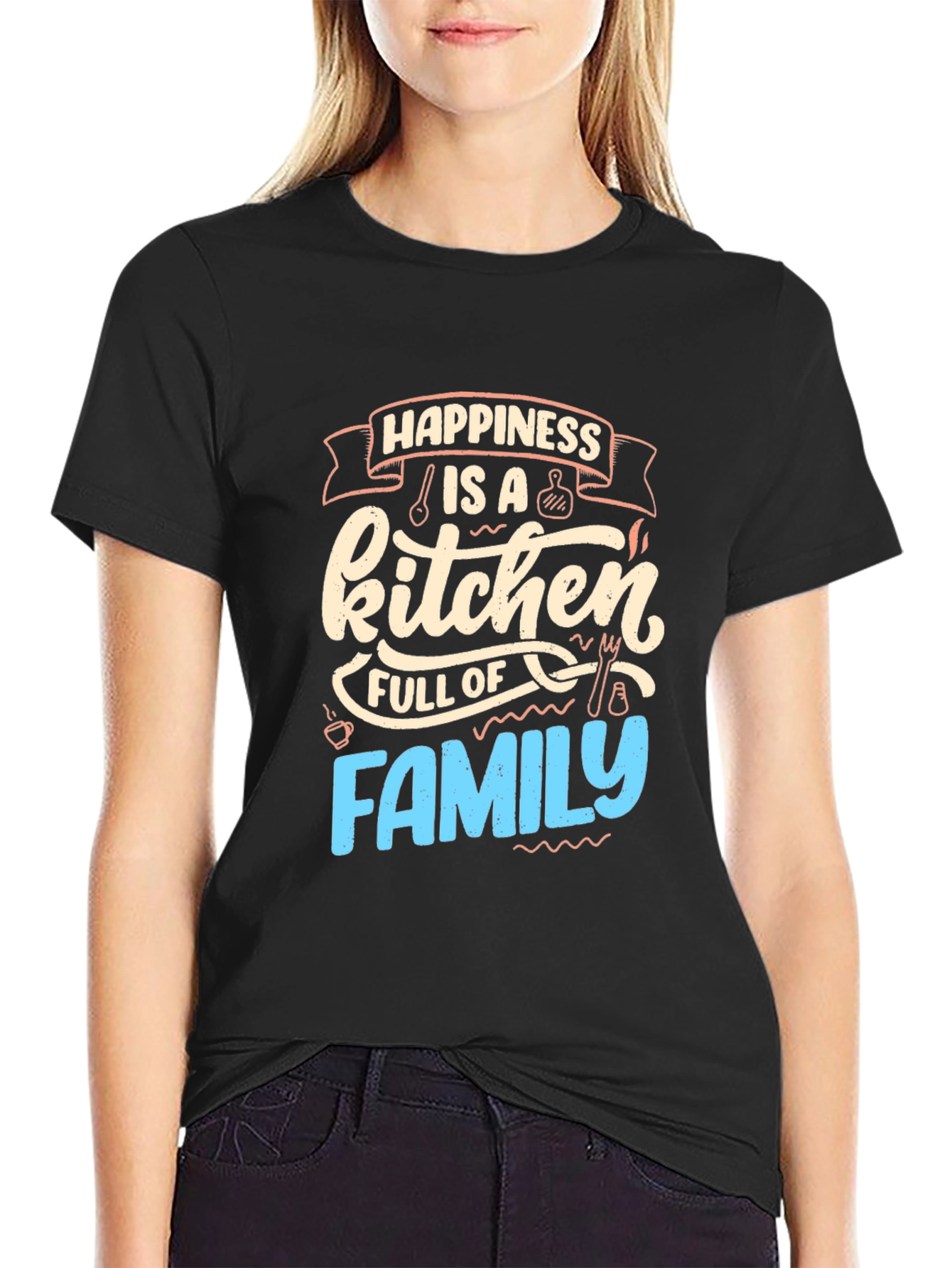 Happiness is a Kitchen Full of Family Graphic Tee