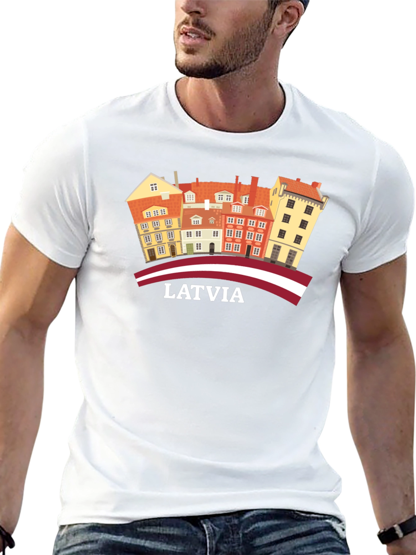 Latvia Old Town Architecture Graphic T-Shirt