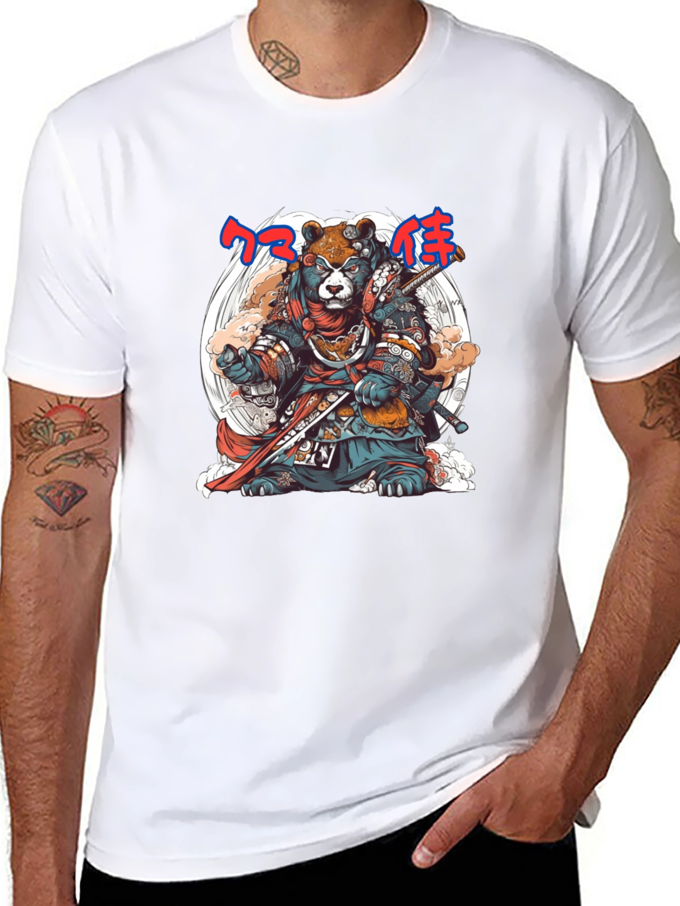 Samurai Bear Graphic Tee - Unique Design
