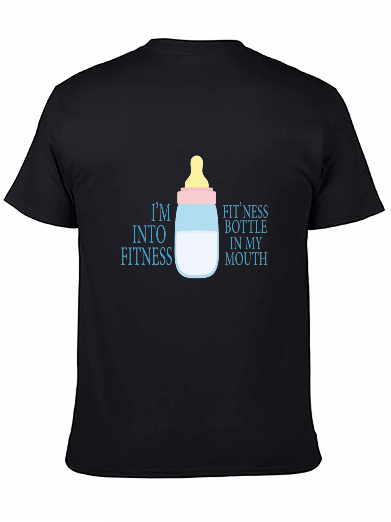 Humorous Fitness Bottle Graphic T-Shirt